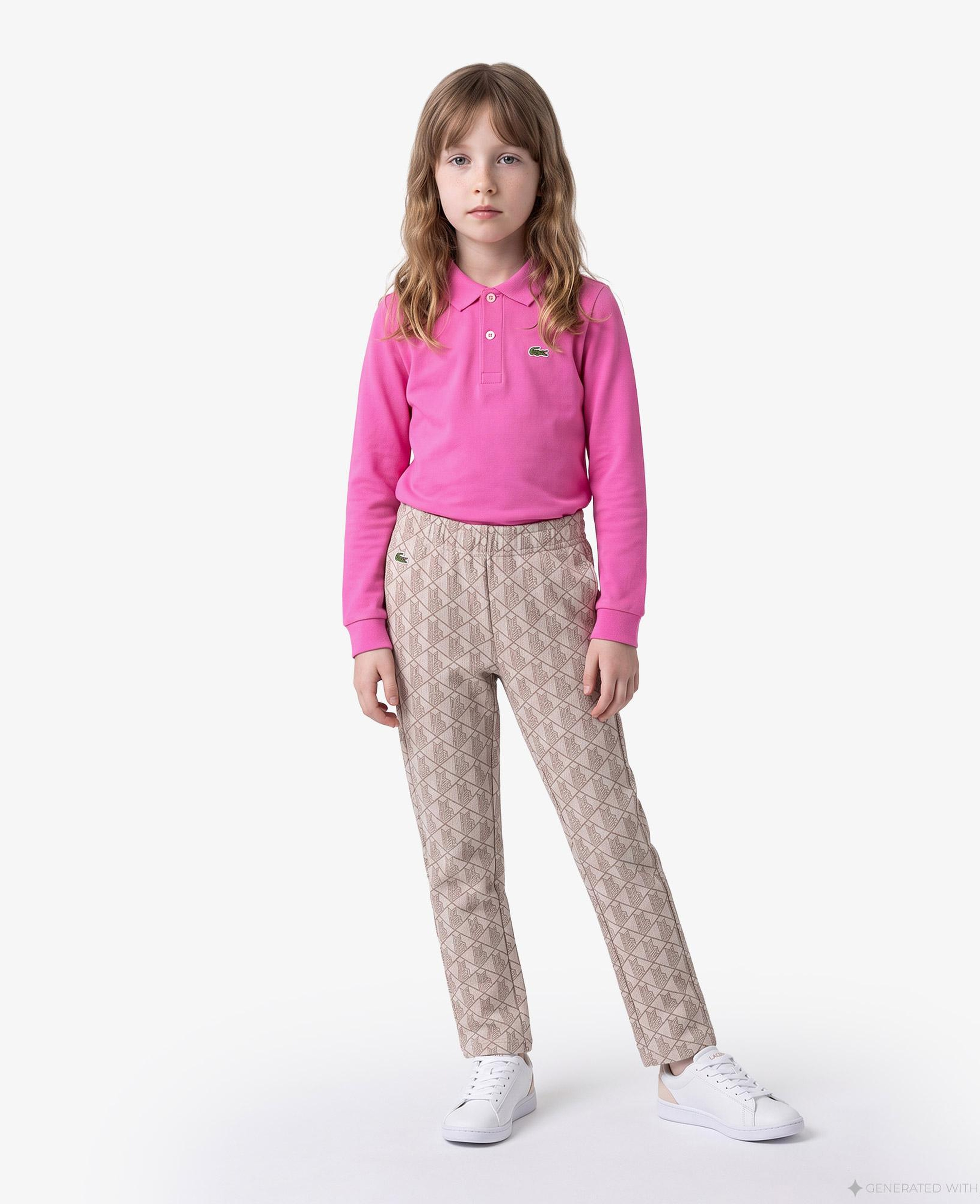Kız Çocuk Monogram Açık Pembe Eşofman Altı