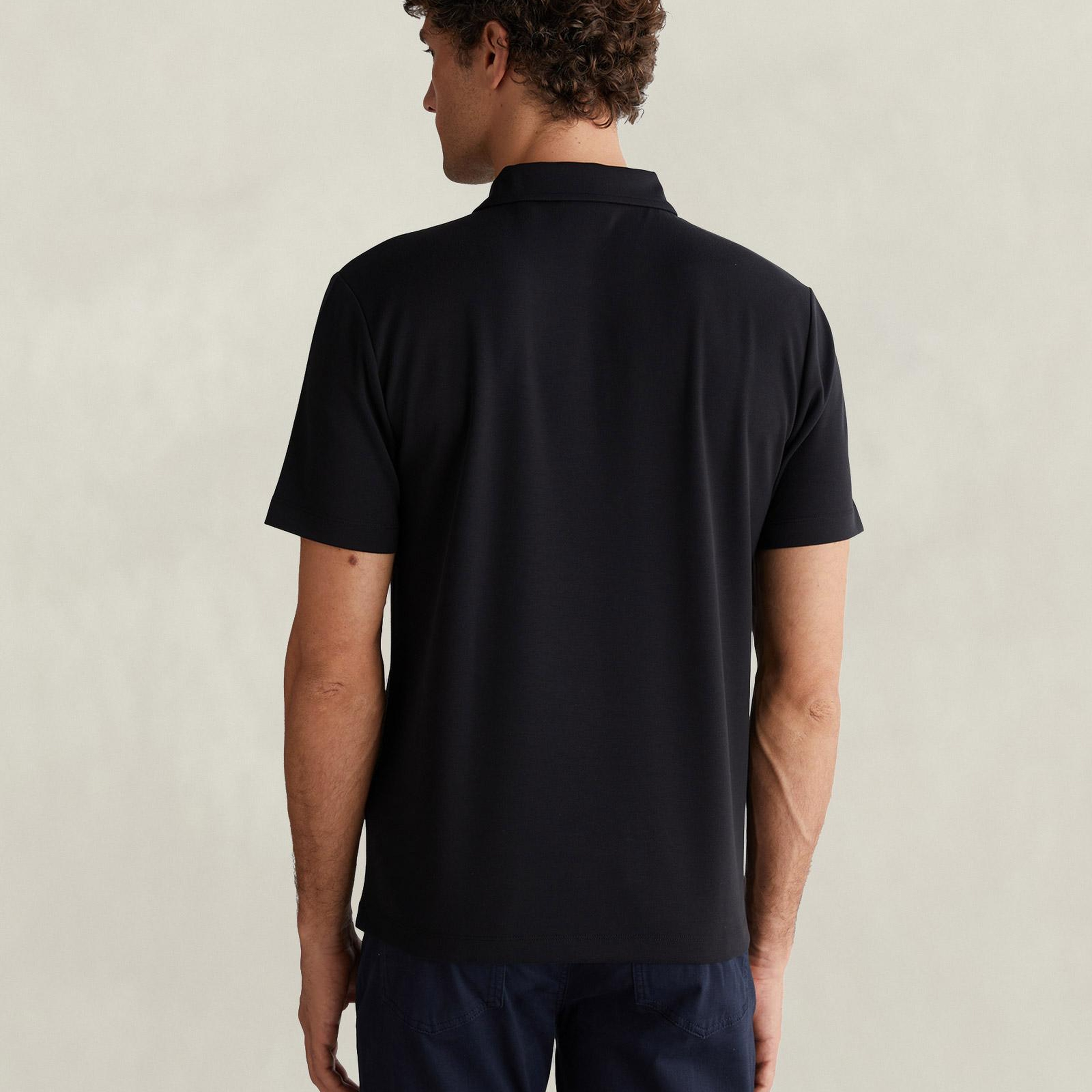 GANT Erkek Siyah Regular Fit Polo Yaka T-Shirt