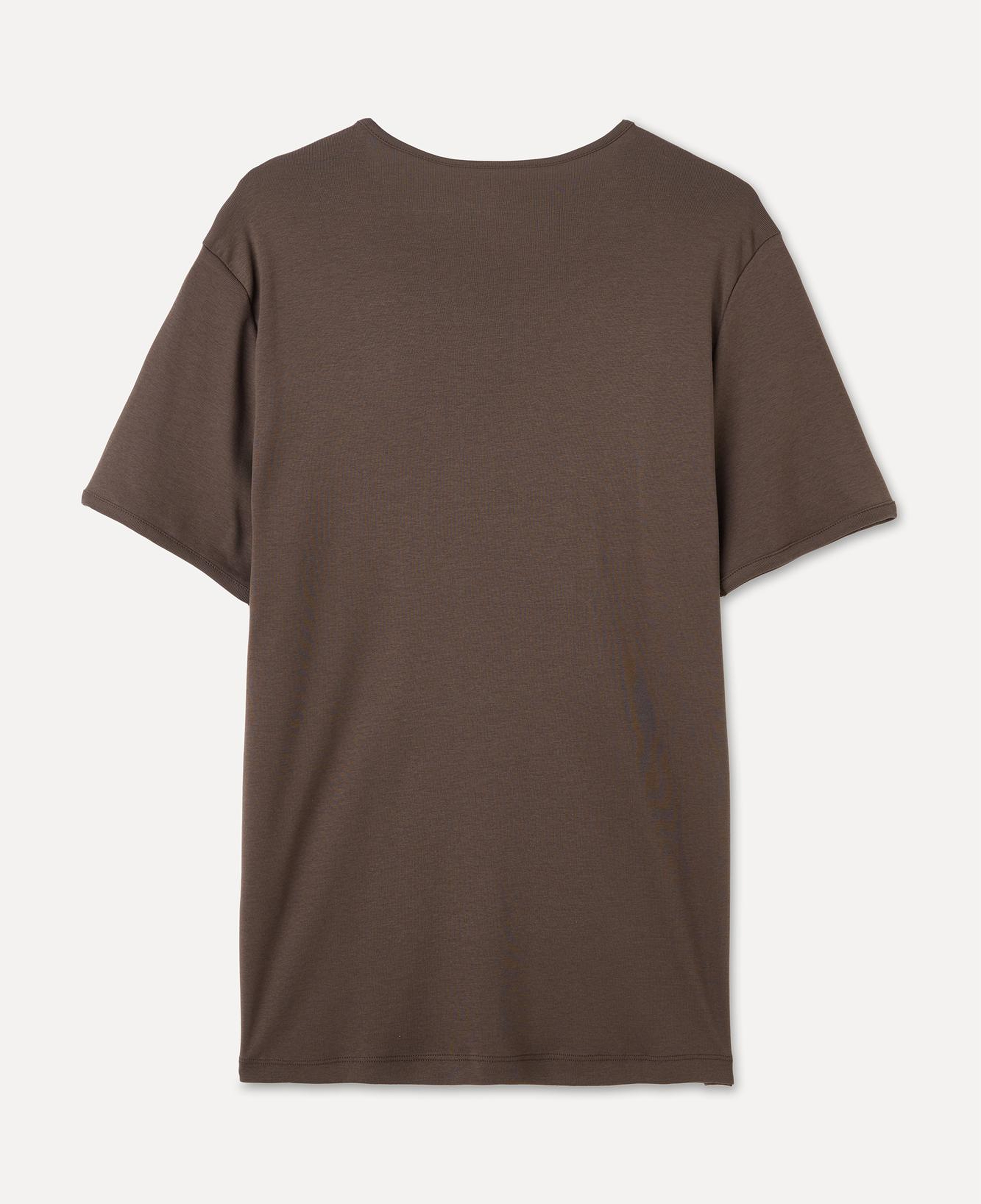 Erkek Kahverengi Bisiklet Yaka T-Shirt