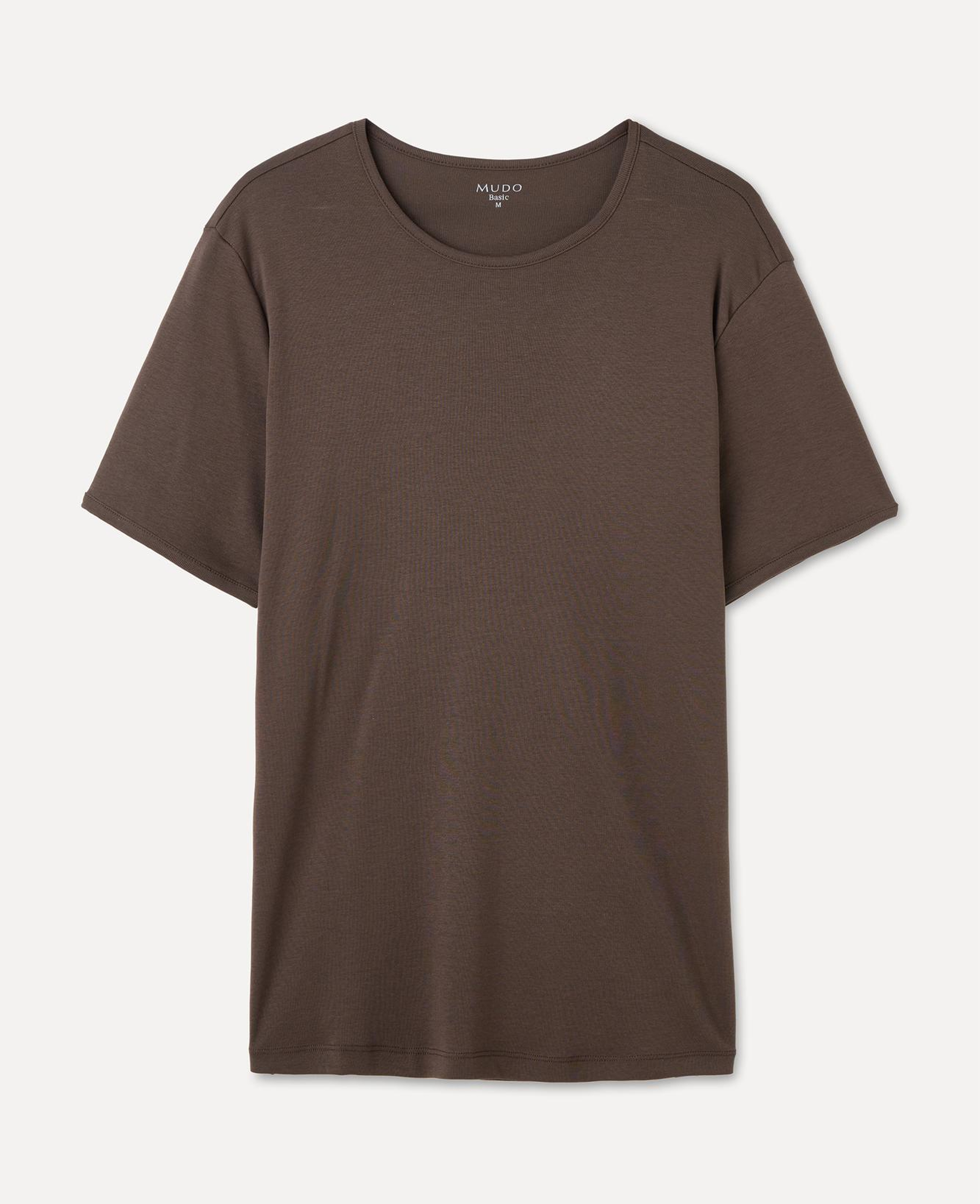 Erkek Kahverengi Bisiklet Yaka T-Shirt