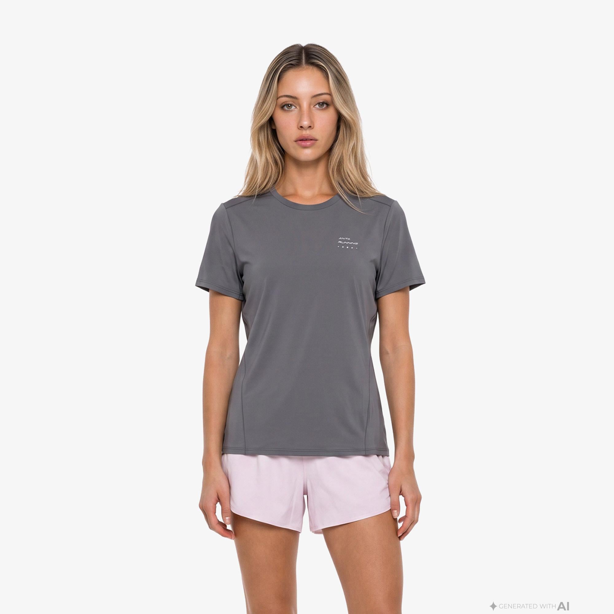 Anta Advanced Running Kadın Gri T-Shirt