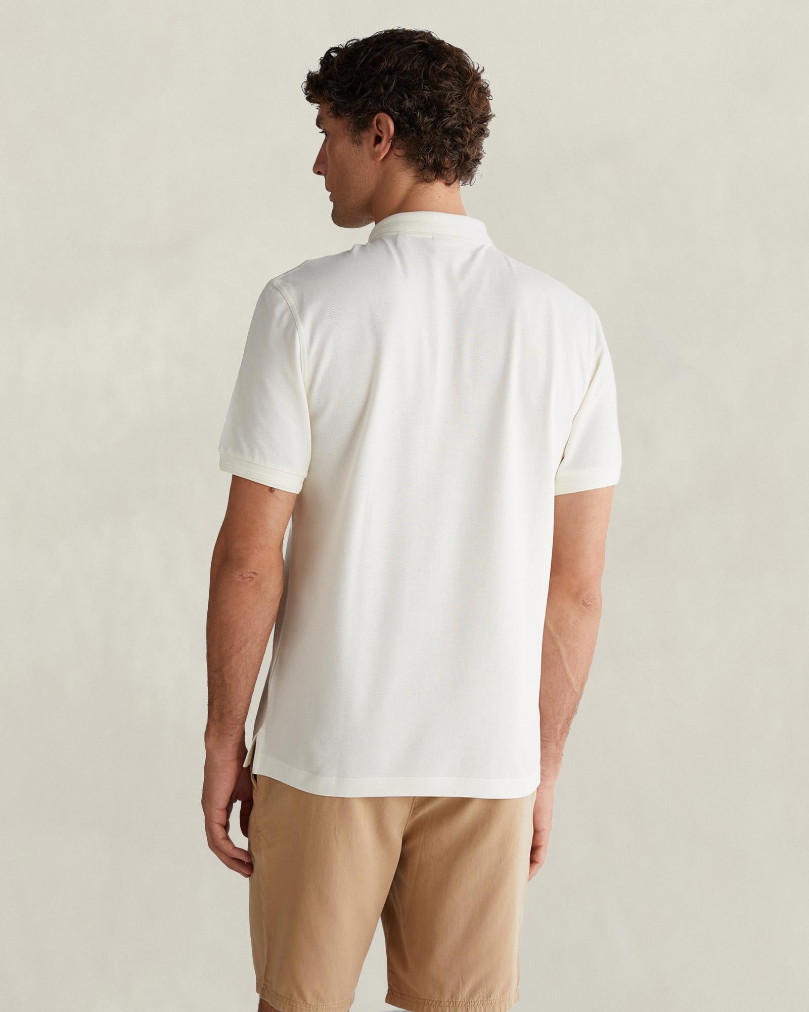 GANT Erkek Krem Regular Fit Polo Yaka T-Shirt