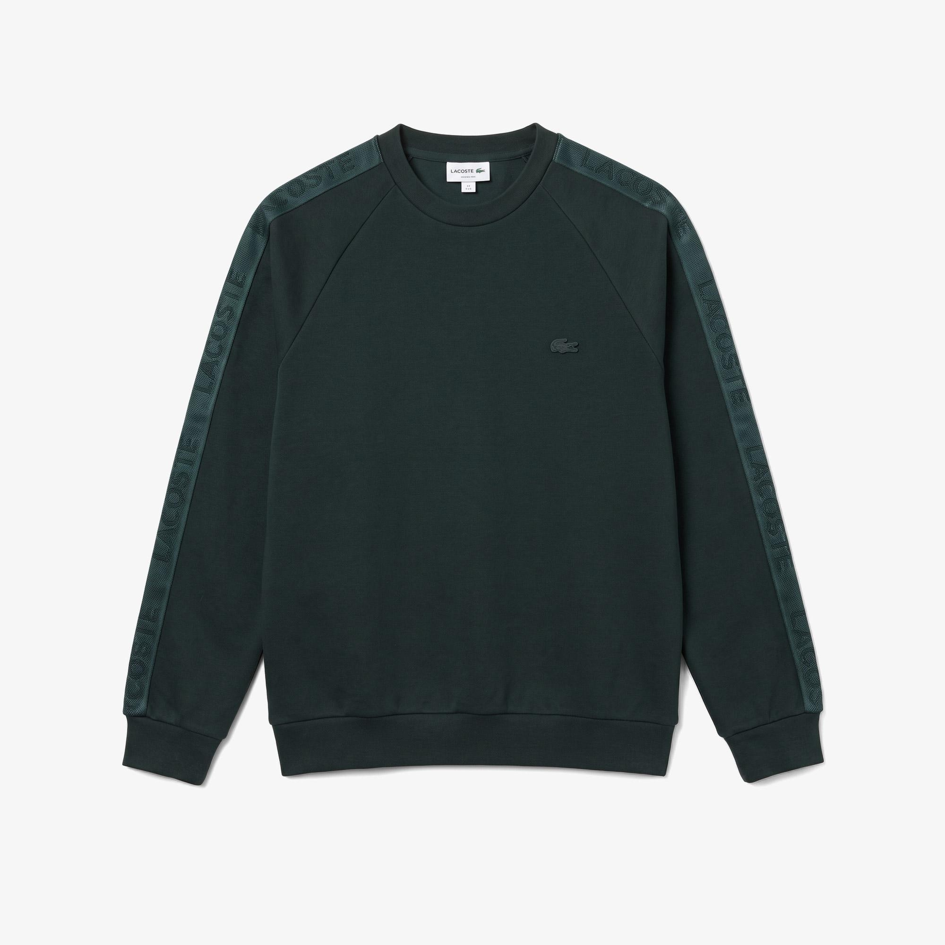 Erkek Classic Fit Bisiklet Yaka Koyu Yeşil Sweatshirt