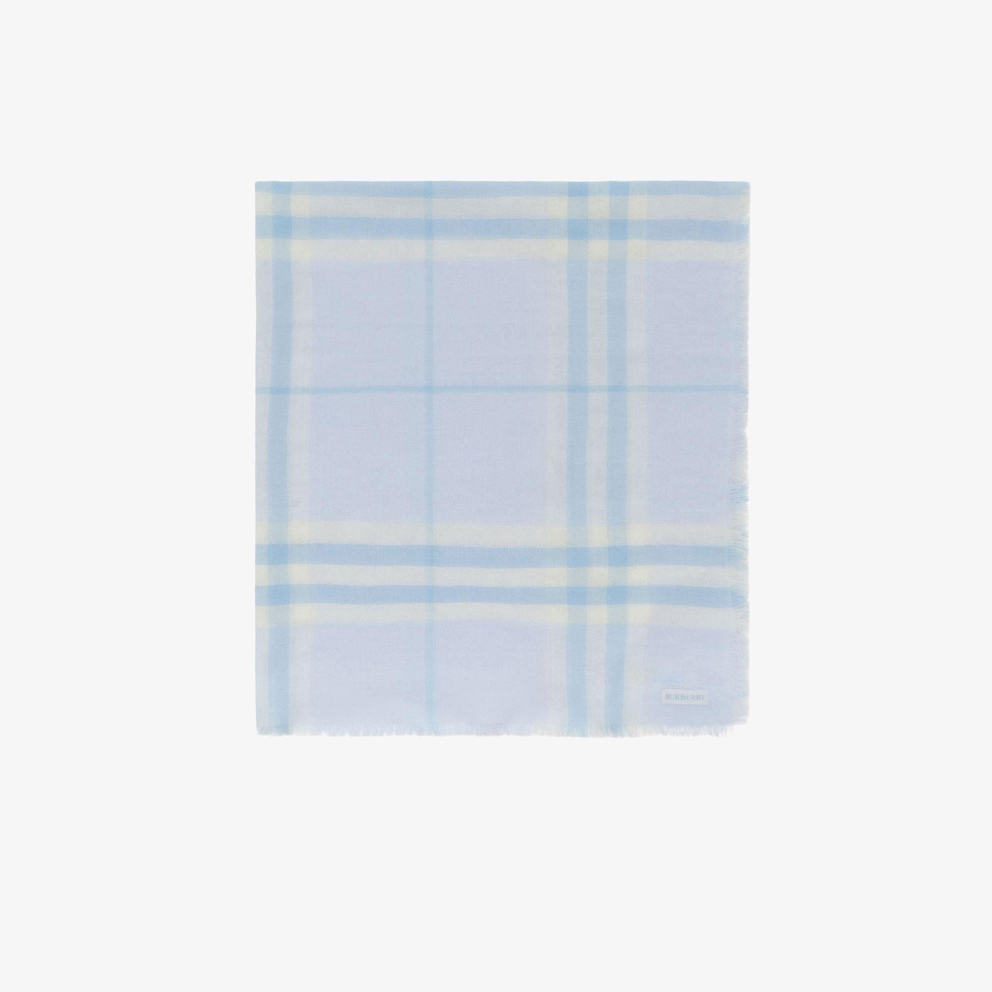 Burberry Wide Check Wool Kadın Mavi Atkı