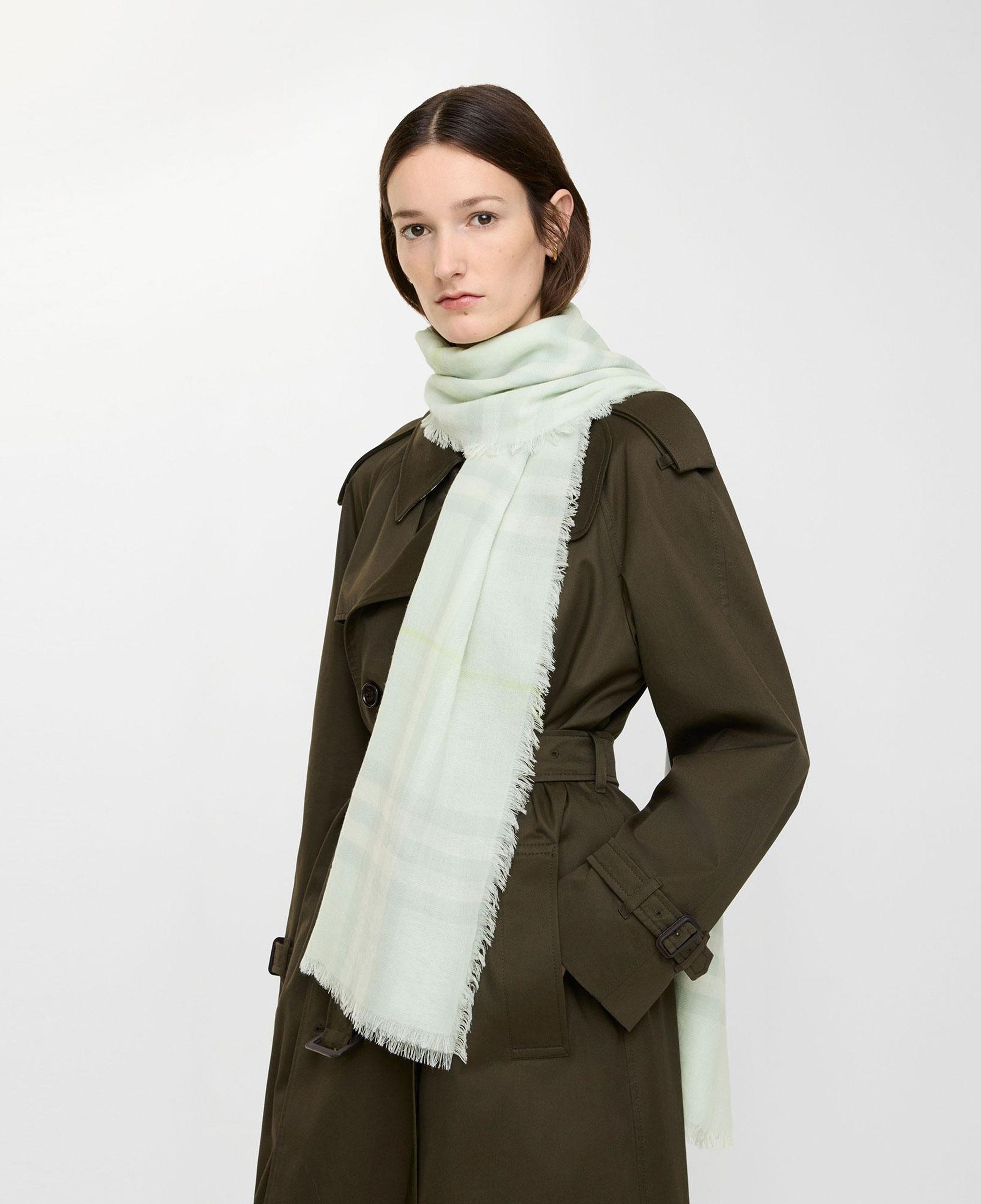 Burberry Wide Check Wool Kadın Yeşil Atkı