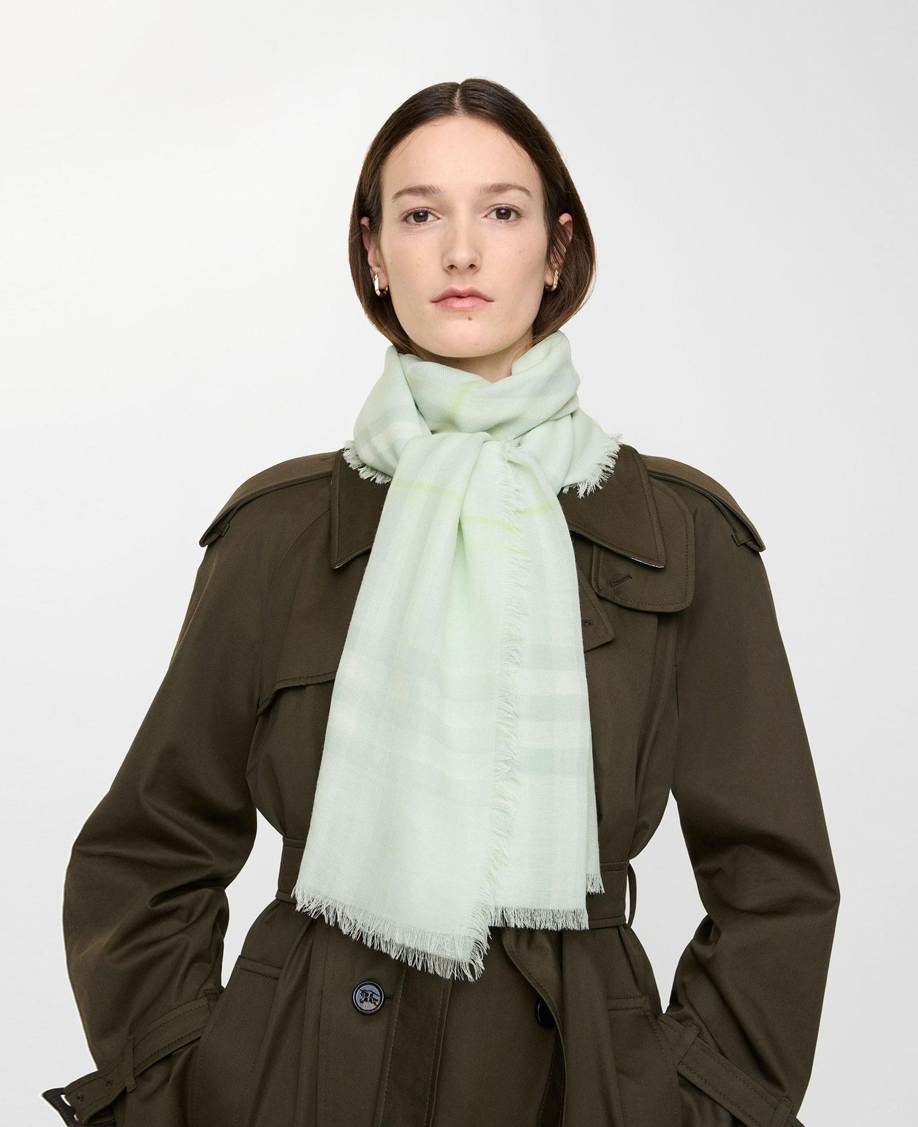 Burberry Wide Check Wool Kadın Yeşil Atkı