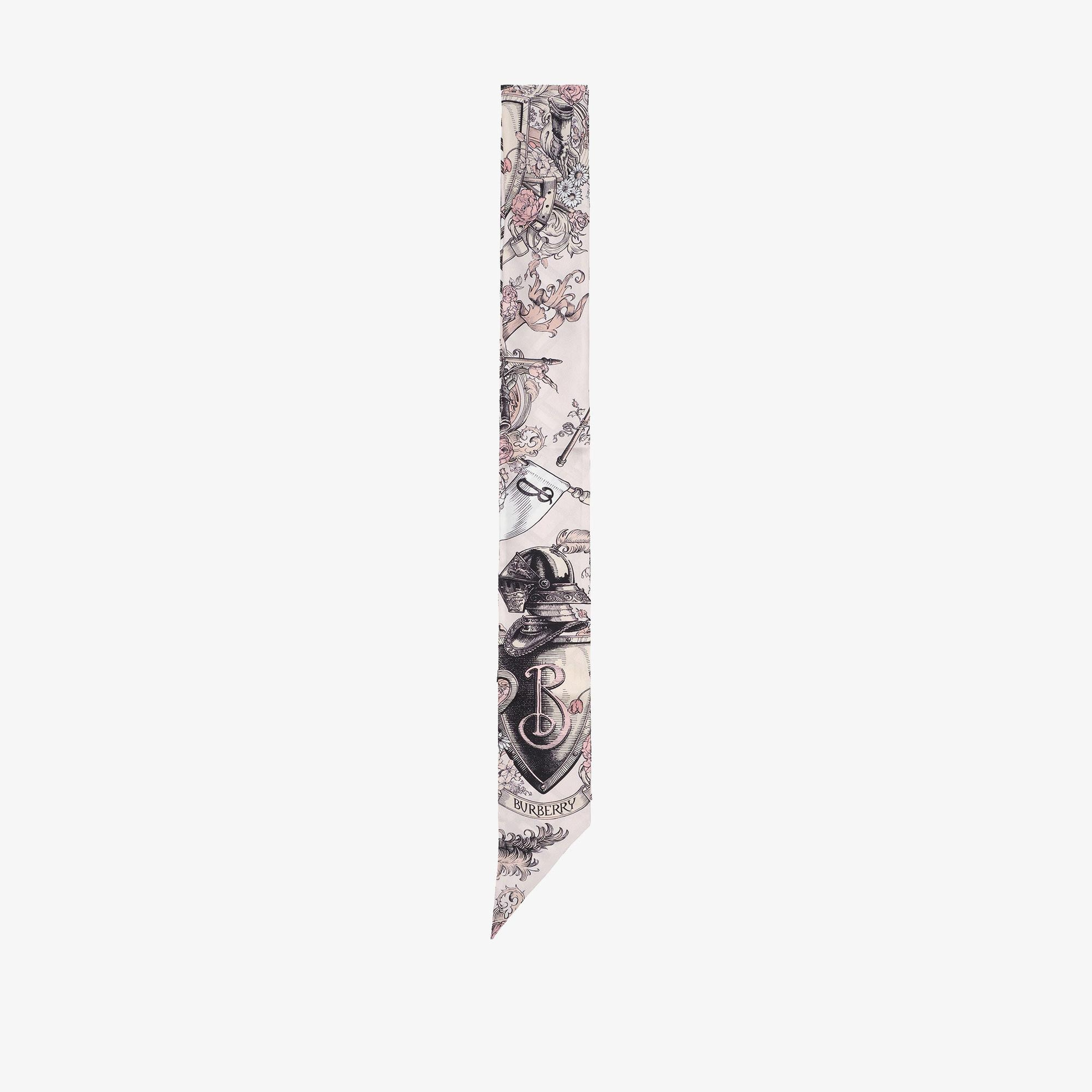 Burberry Skinny Reversible Etched Knight Silk Kadın Pembe Eşarp