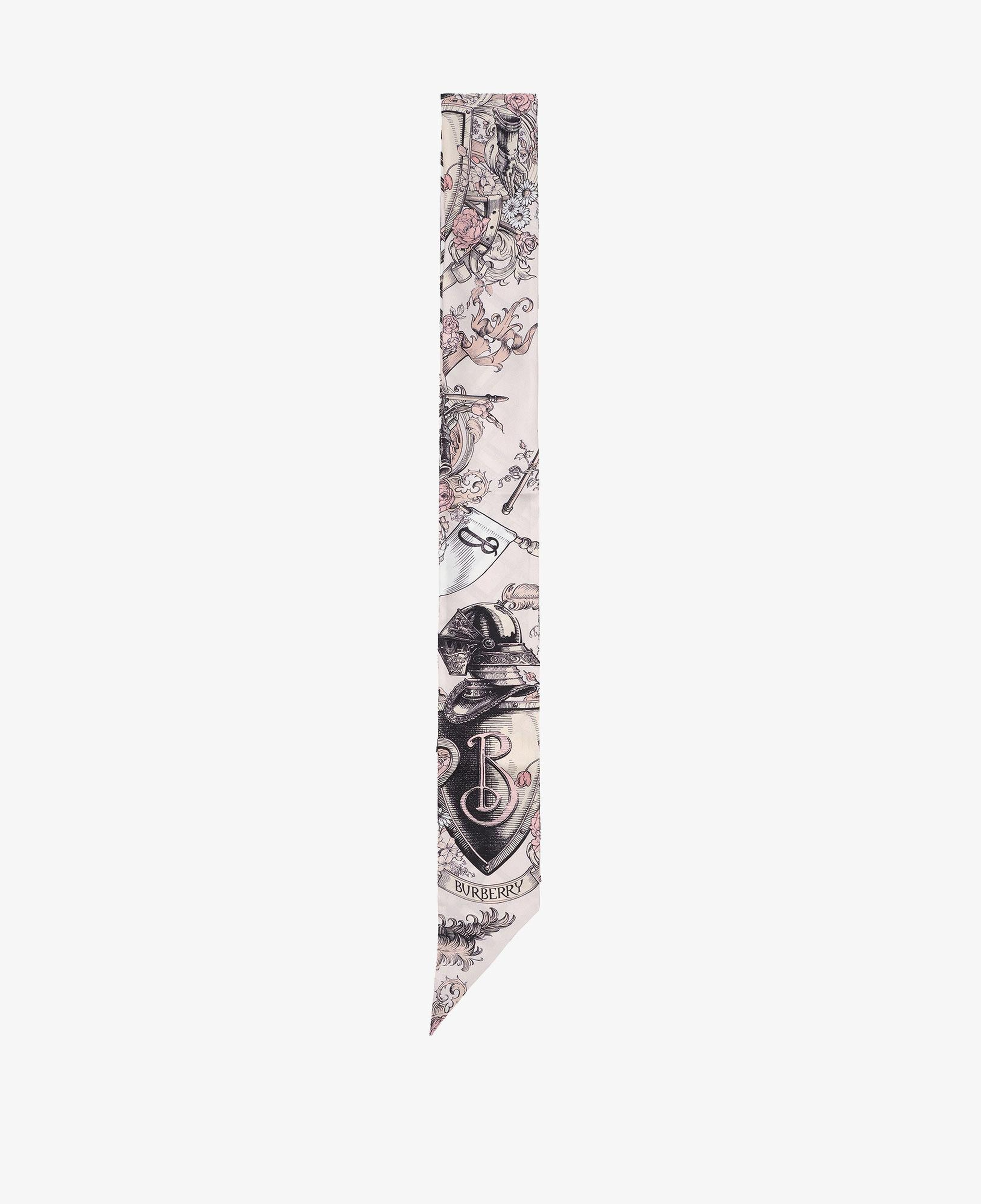 Burberry Skinny Reversible Etched Knight Silk Kadın Pembe Eşarp