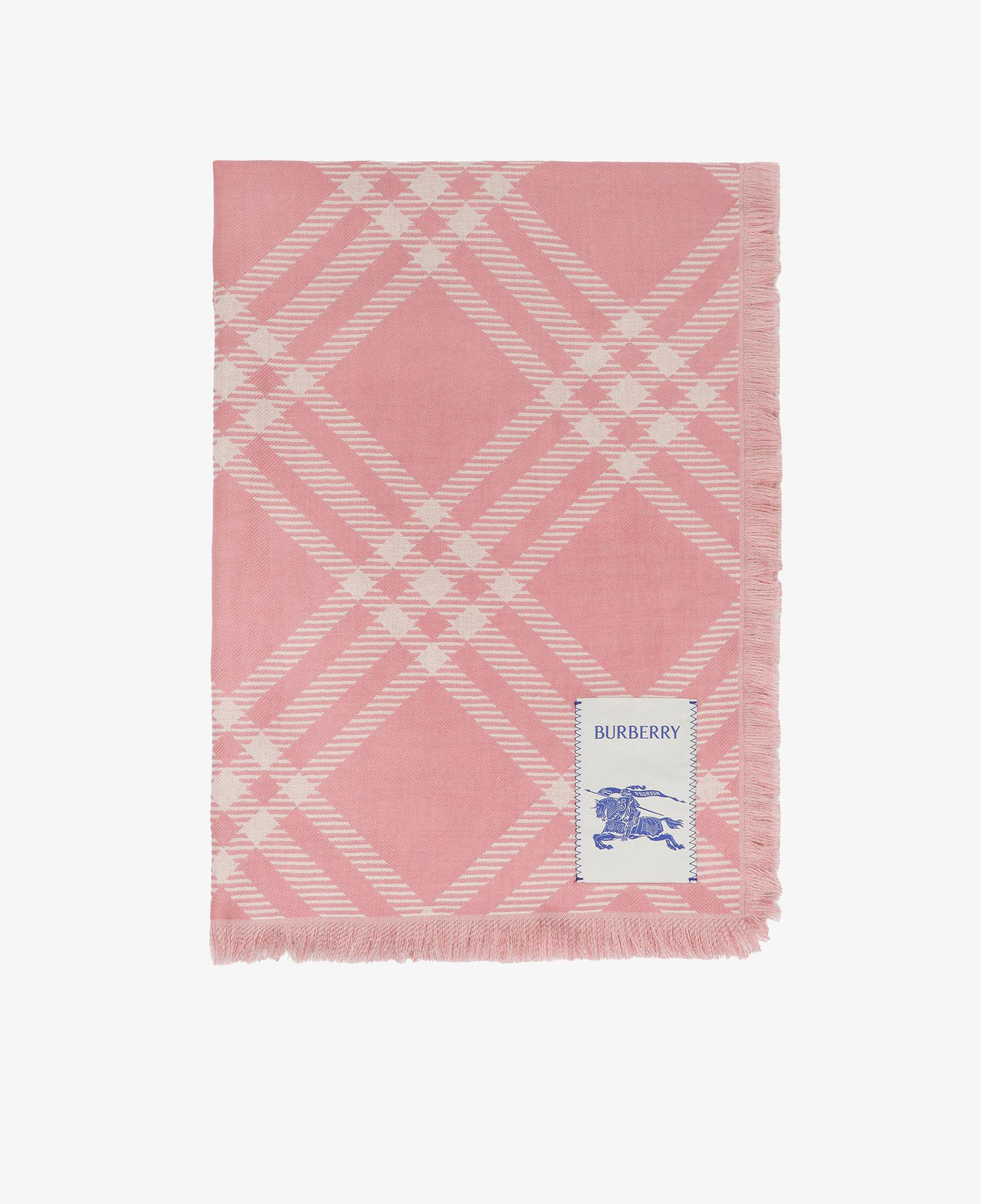 Burberry Wide Check Wool Silk Kadın Pembe Atkı