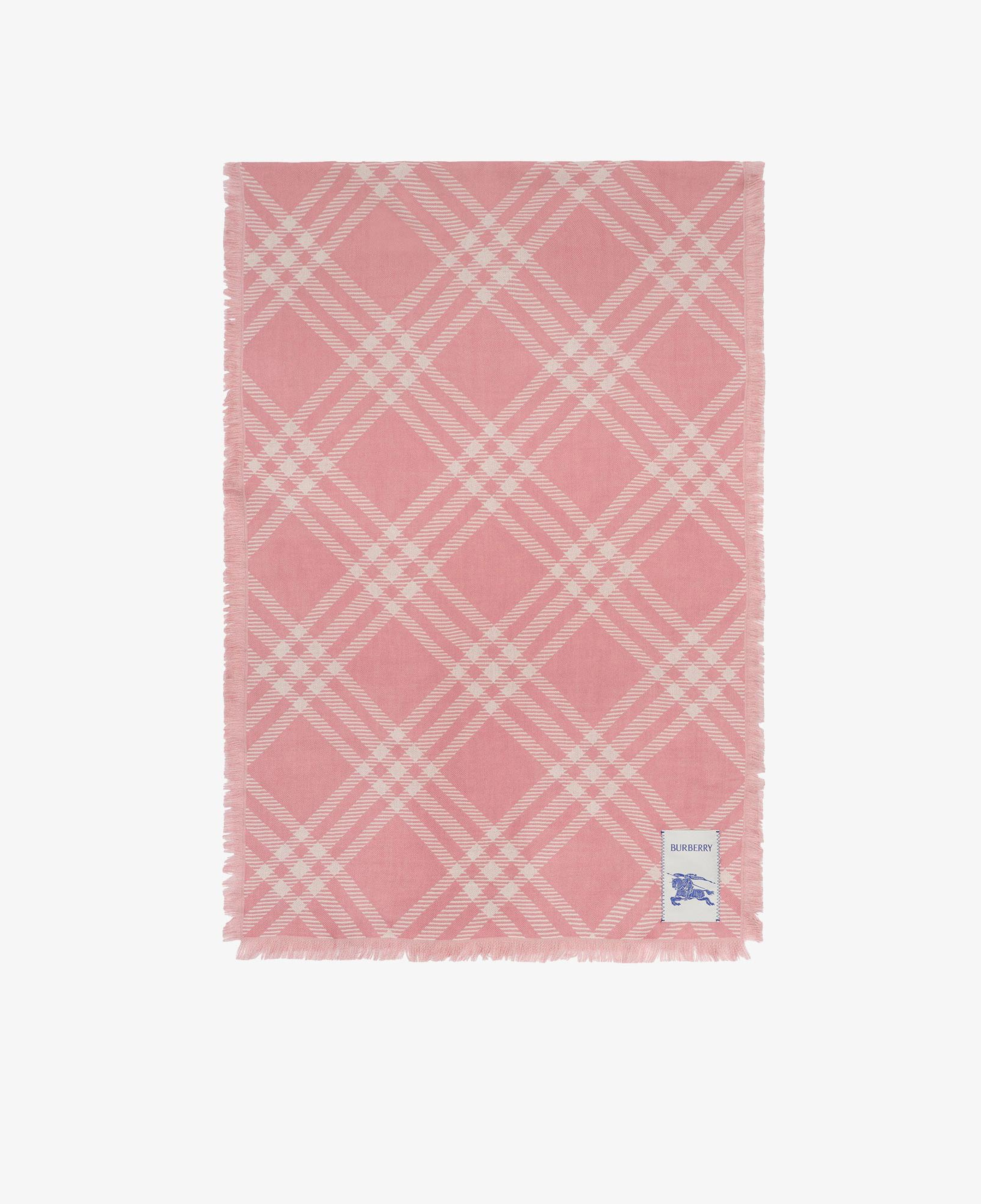 Burberry Wide Check Wool Silk Kadın Pembe Atkı