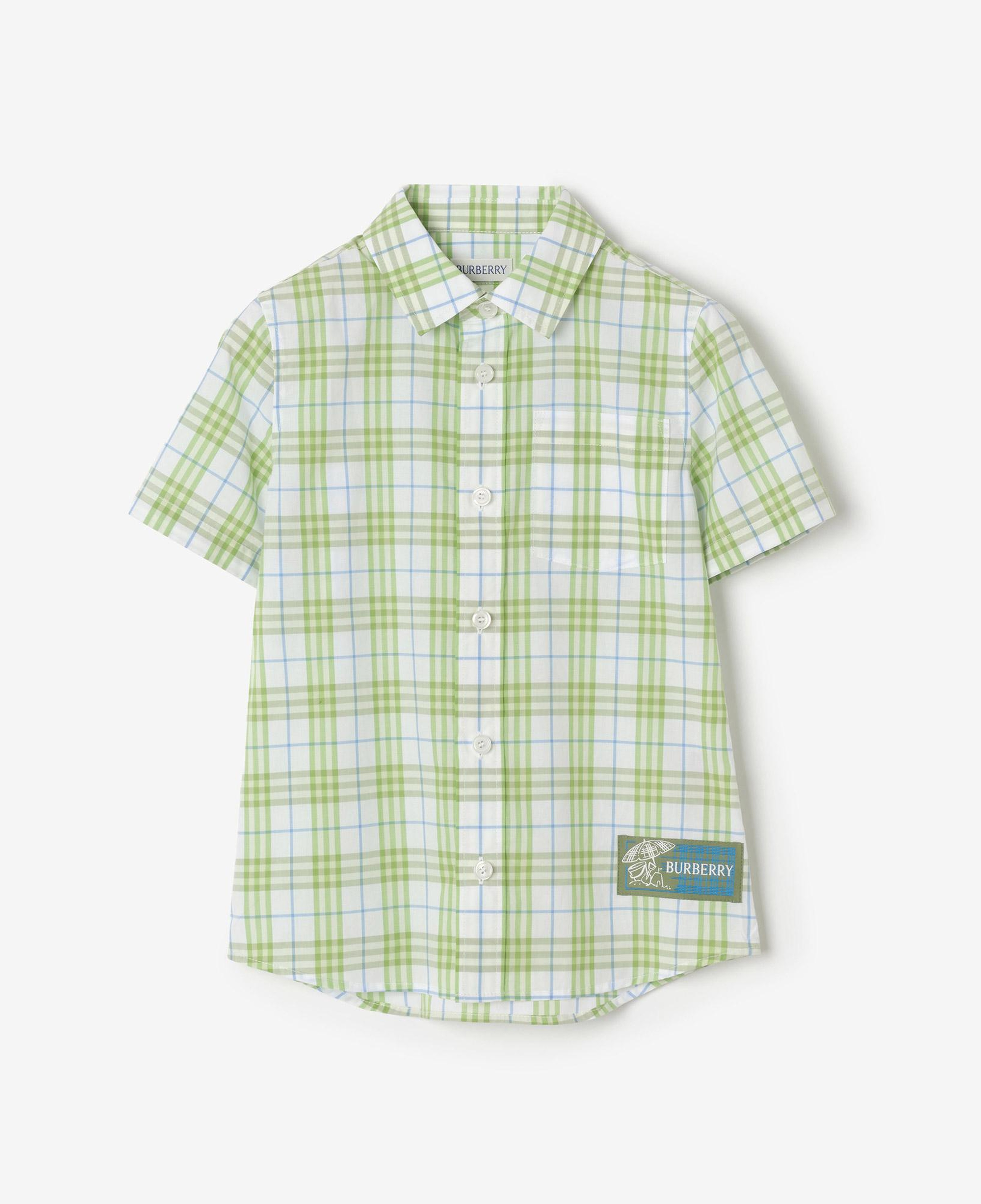 Burberry Check Cotton Çocuk Yeşil Gömlek
