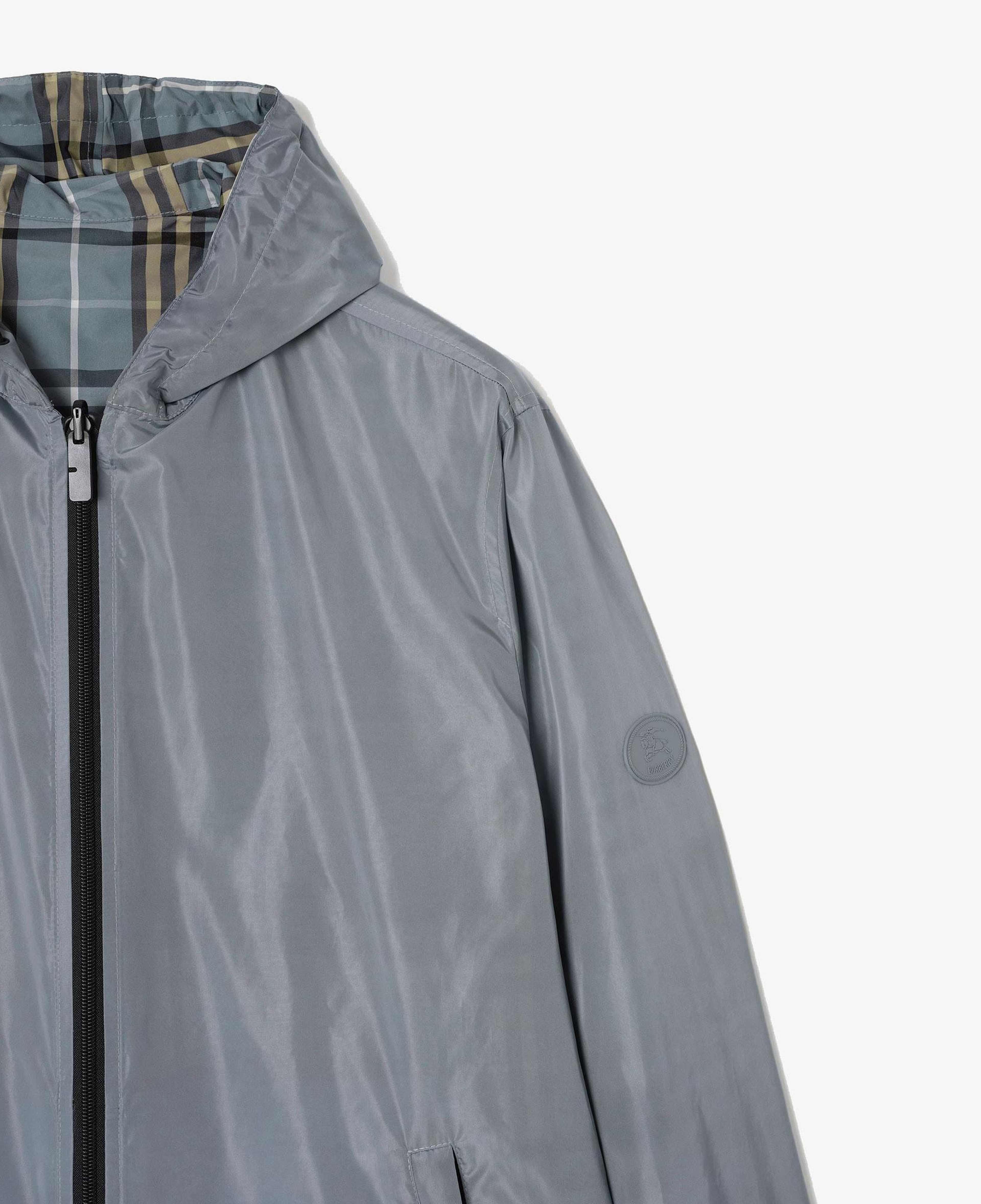 Burberry Reversible Check Hooded Erkek Mavi Mont