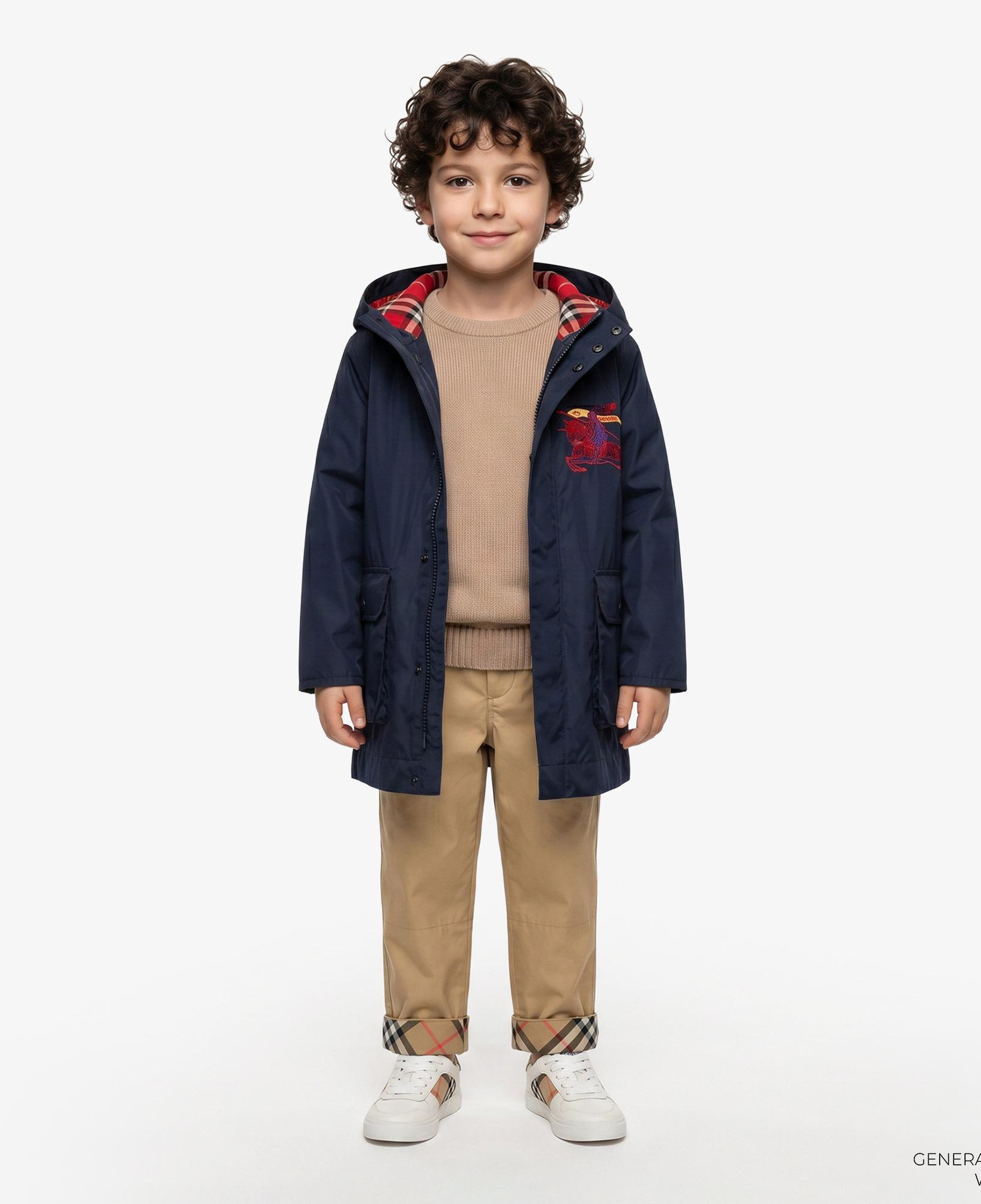 Burberry Watercolour Ekd Nylon Çocuk Lacivert Parka