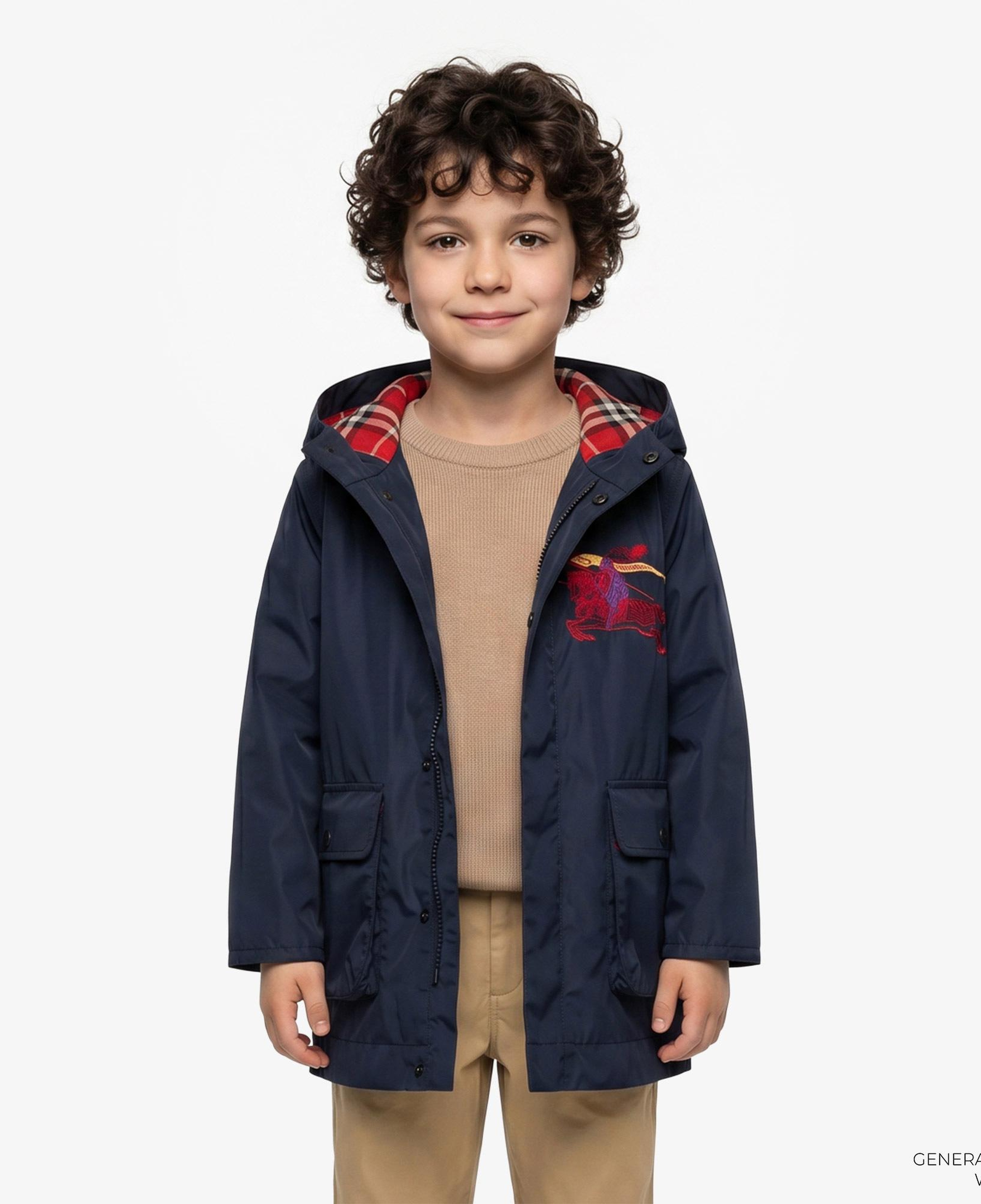 Burberry Watercolour Ekd Nylon Çocuk Lacivert Parka