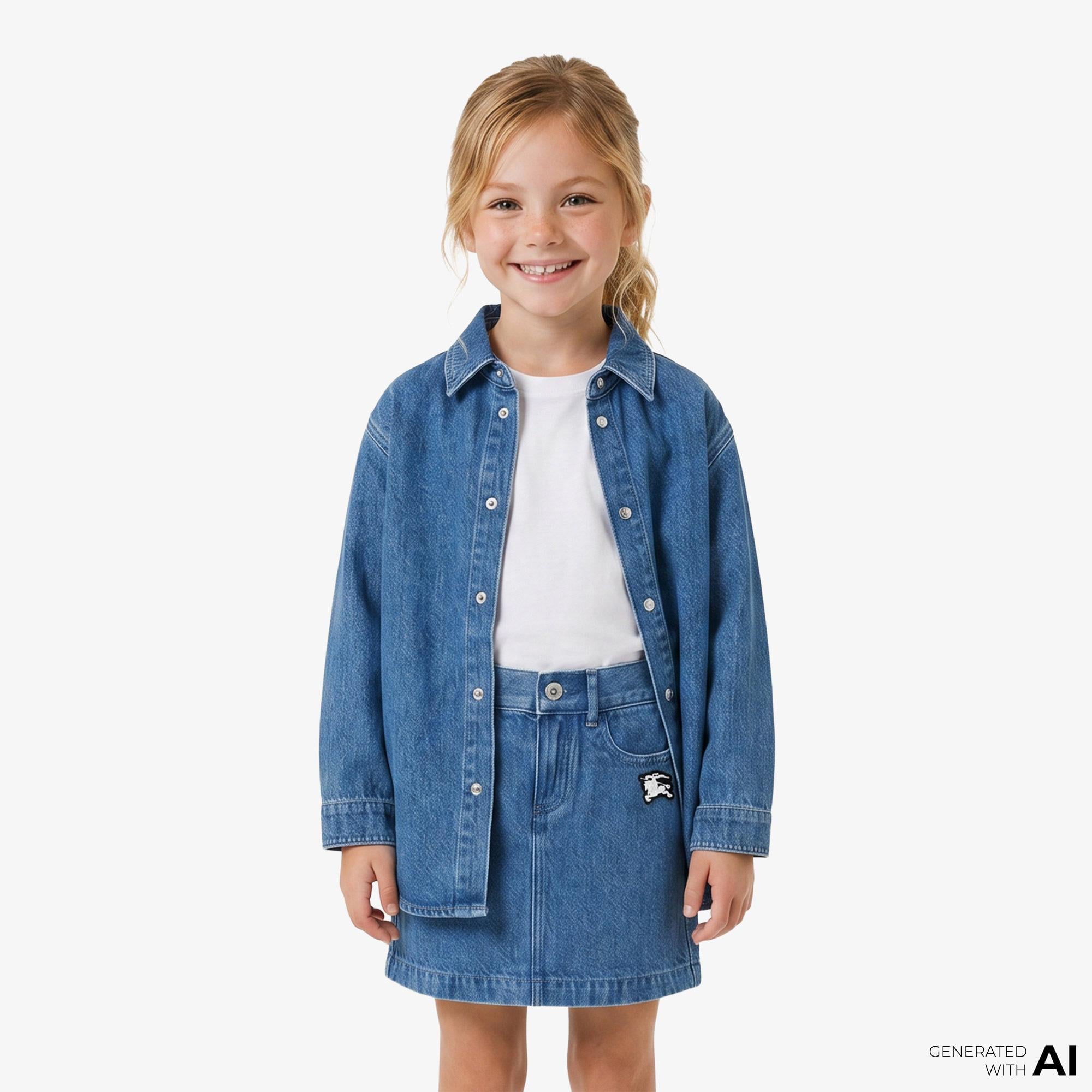Burberry Denim Çocuk Mavi Mont