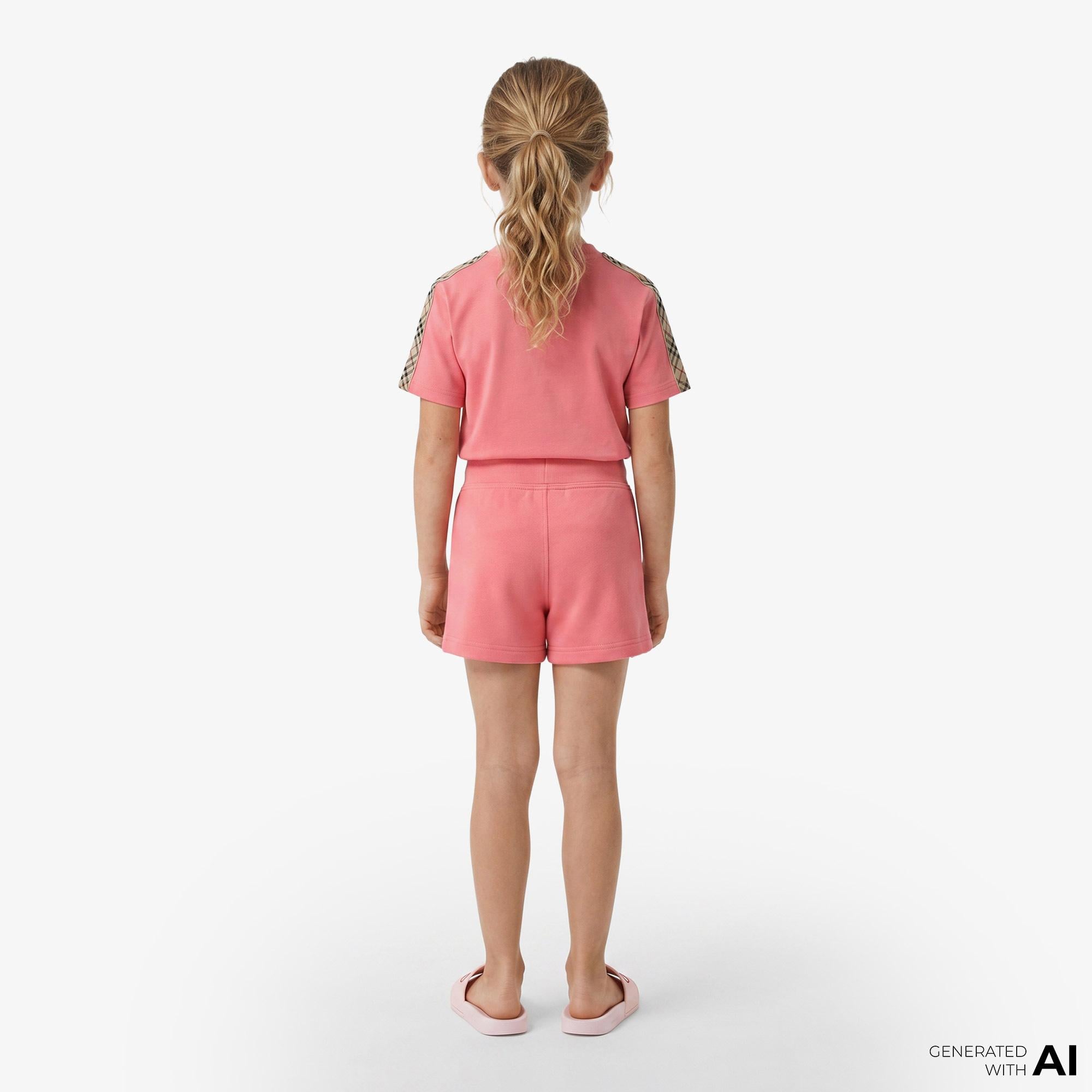 Burberry Check Trim Cotton Çocuk Pembe Şort
