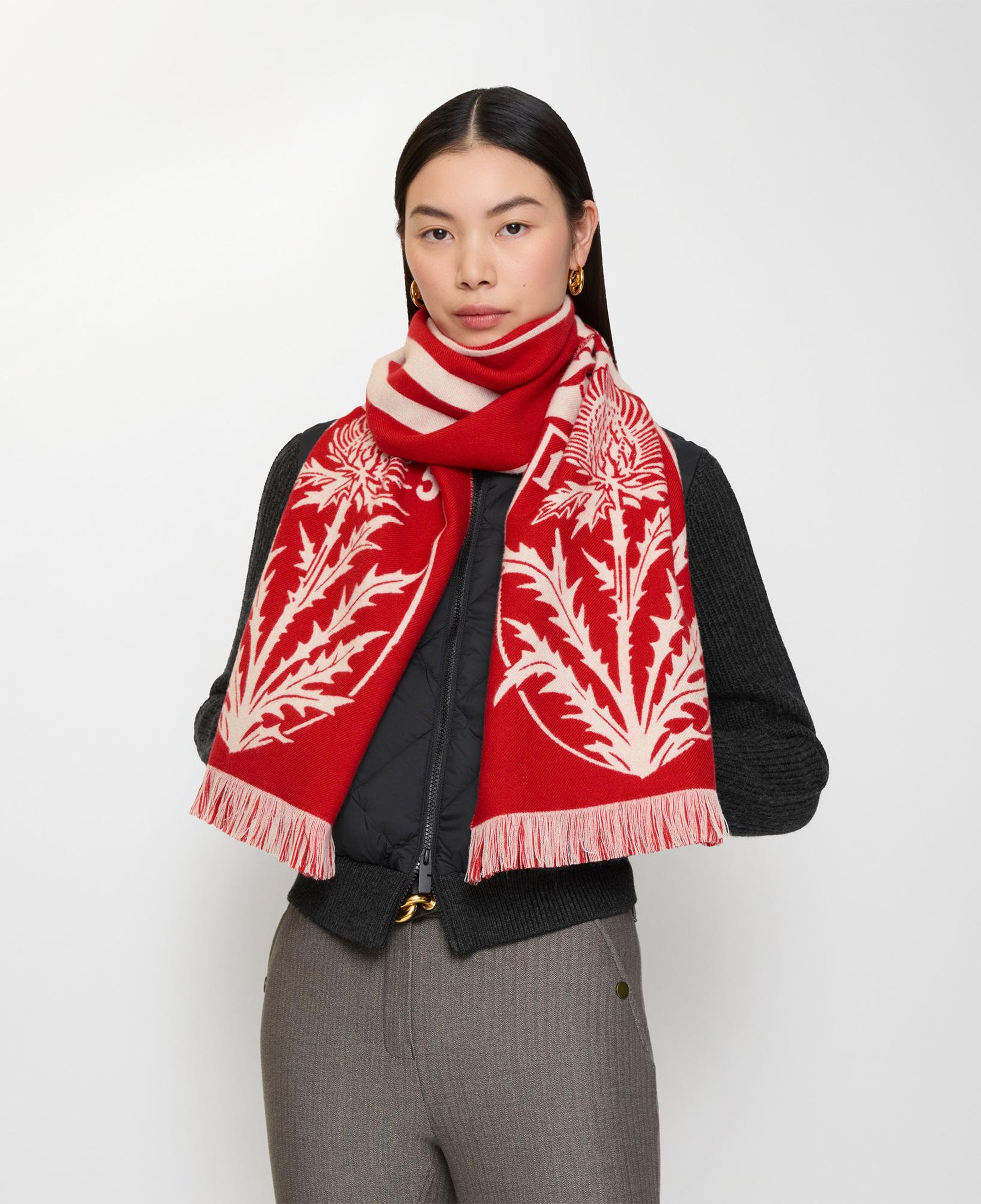 Burberry Thıstle Football Kadın Kırmızı Atkı