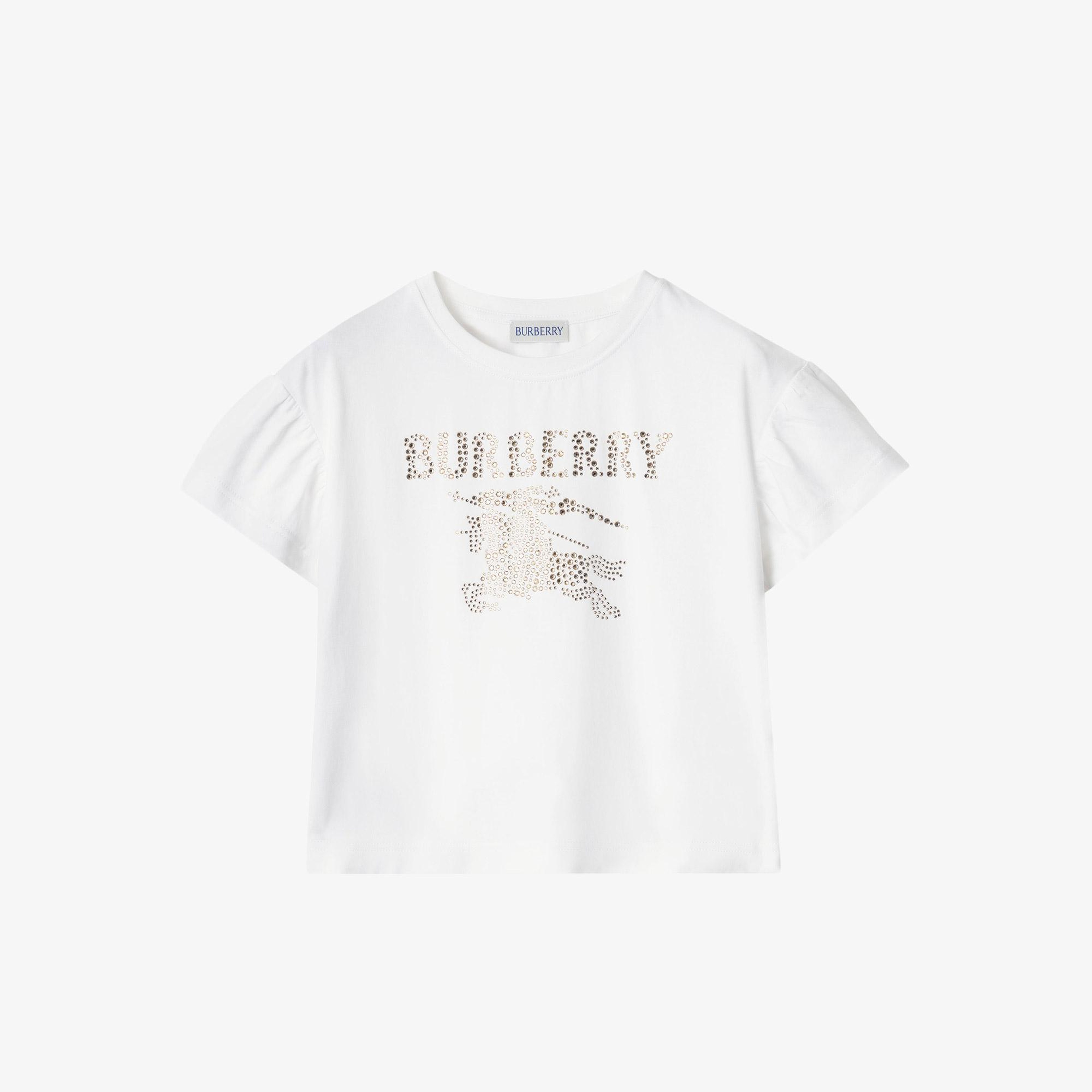 Burberry Roxy Crystal Çocuk Beyaz T-Shirt