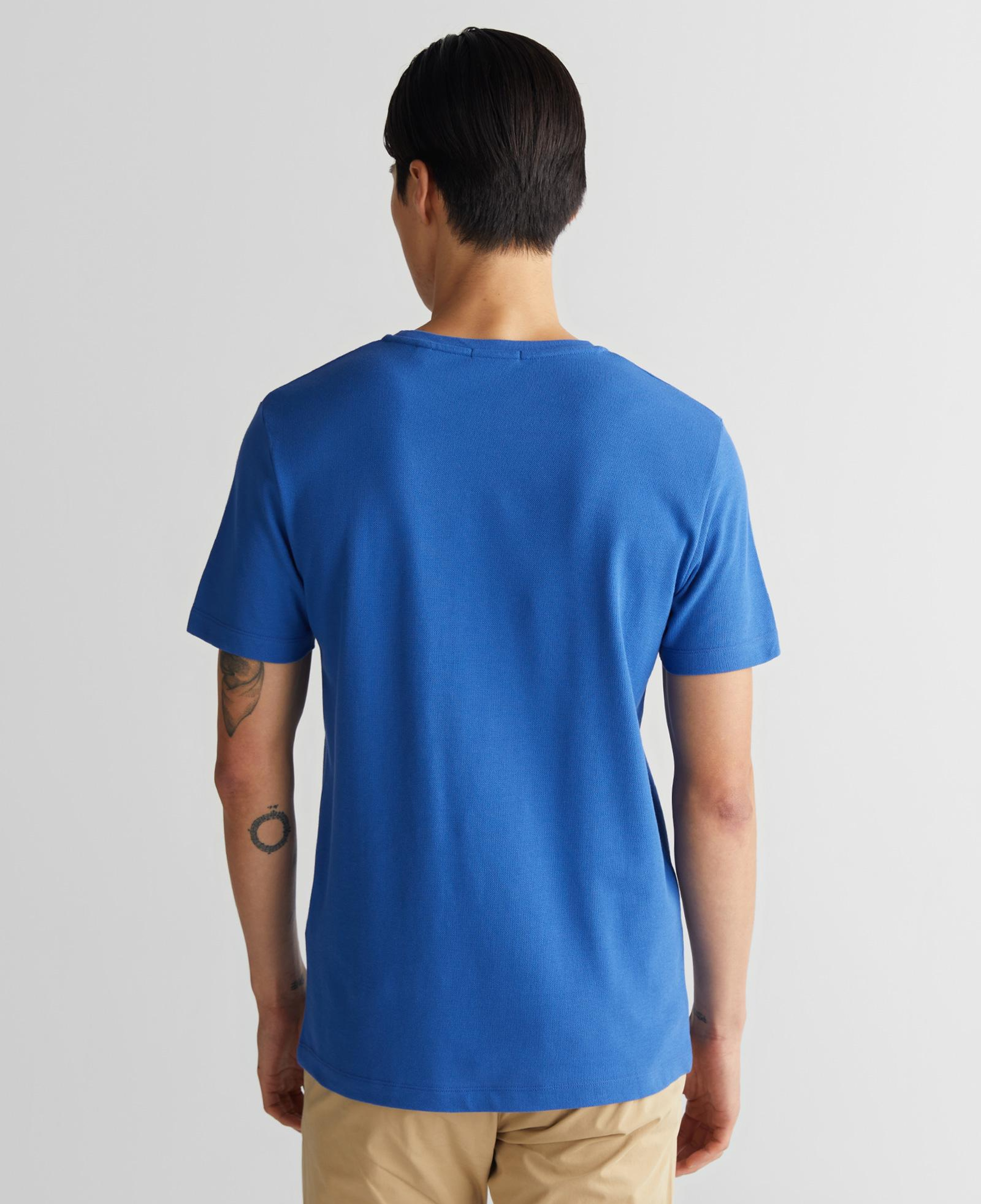 GANT Erkek Mavi Slim Fit Bisiklet Yaka T-Shirt