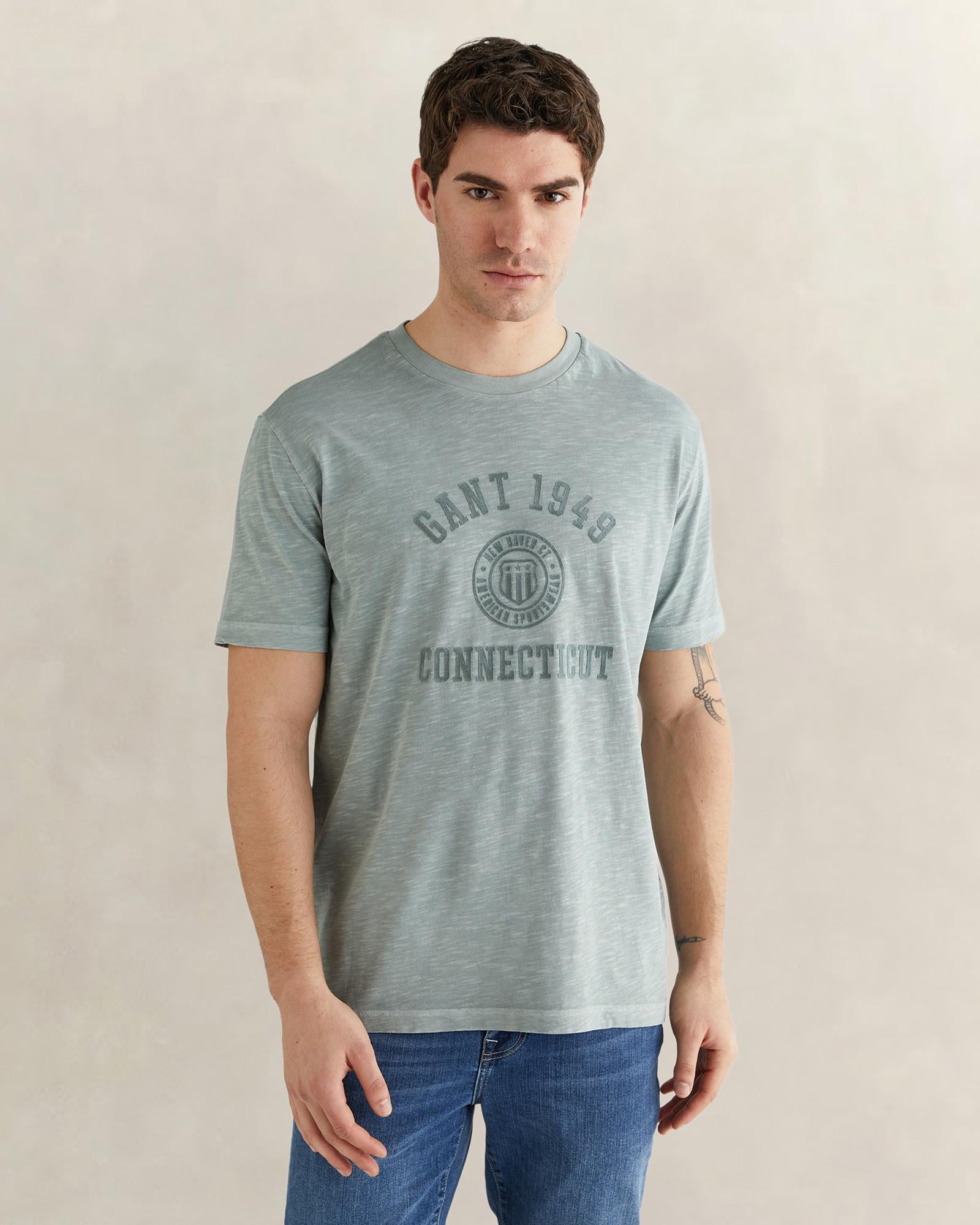 GANT Erkek Yeşil Kısa Kollu T-Shirt