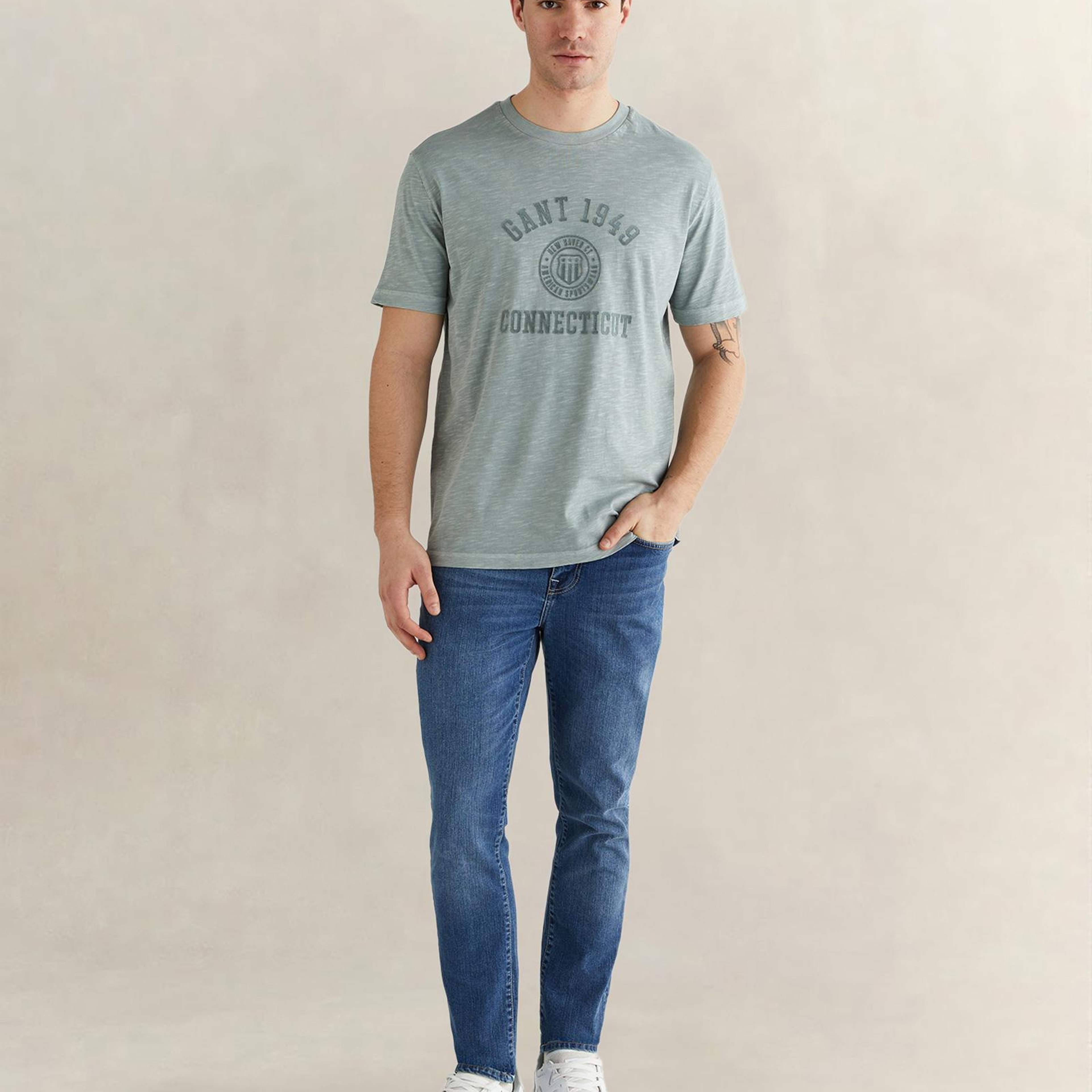 GANT Erkek Yeşil Kısa Kollu T-Shirt