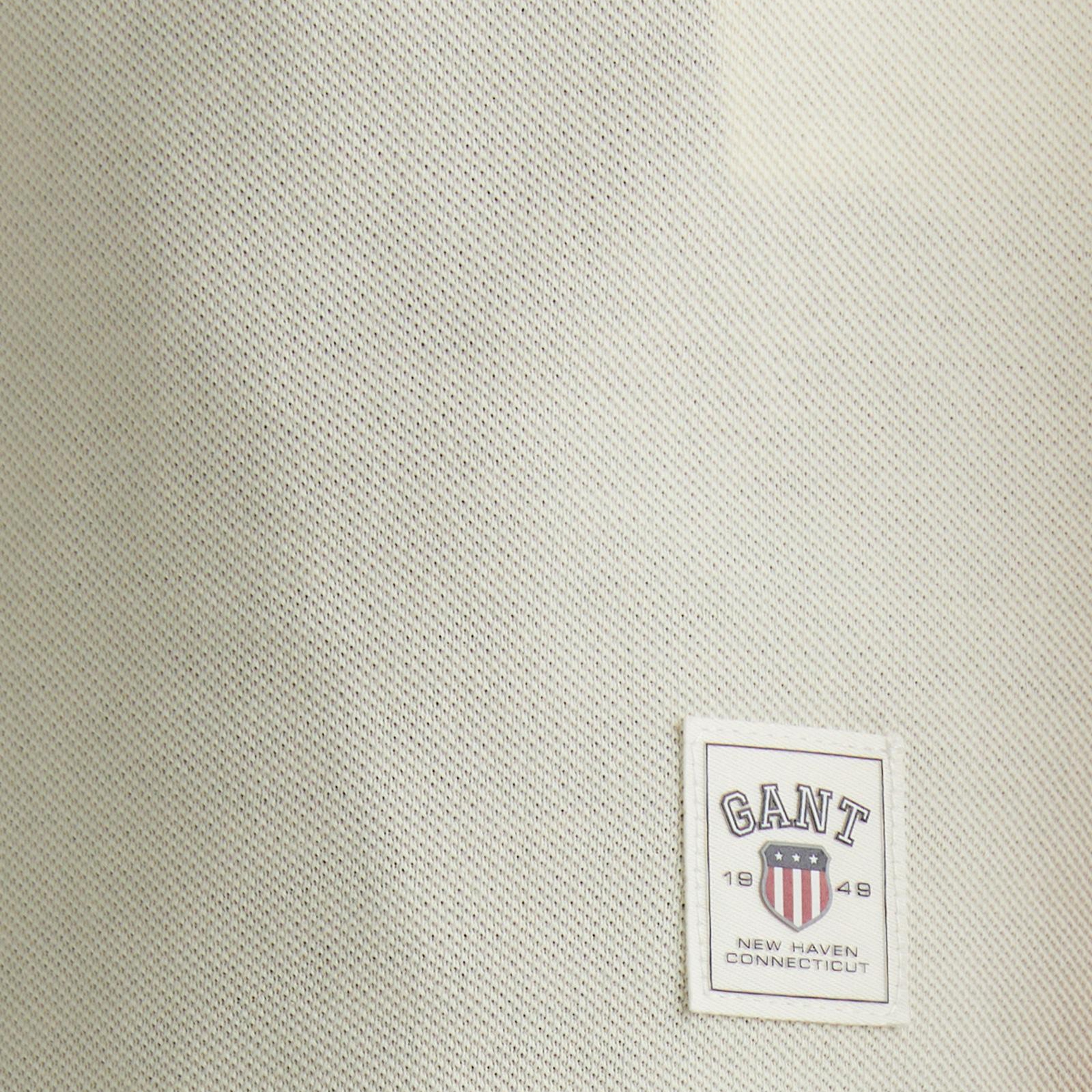 GANT Erkek Krem Relaxed Fit Bisiklet Yaka Logolu T-Shirt