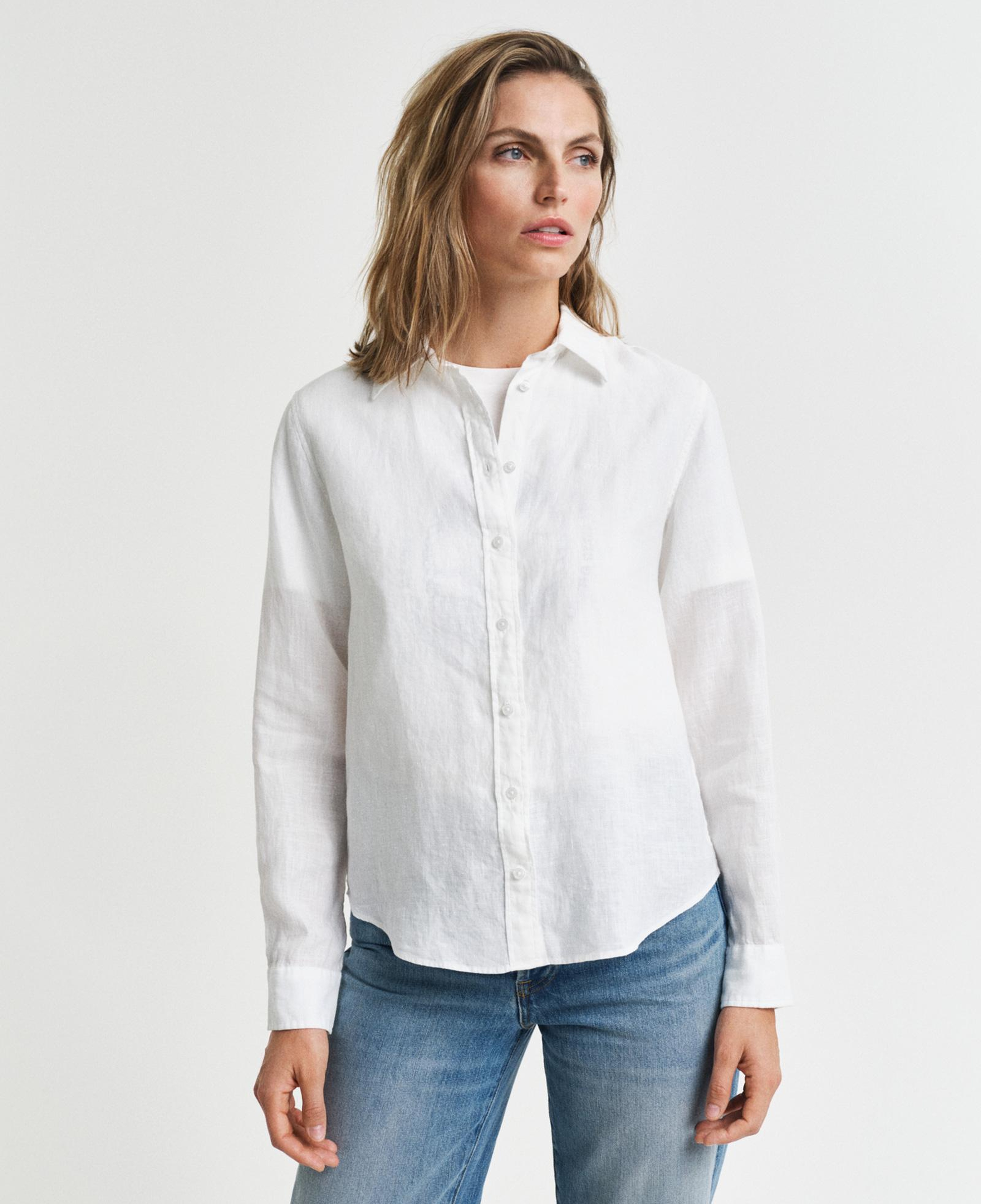 GANT Kadın Beyaz Regular Fit Klasik Yaka Gömlek