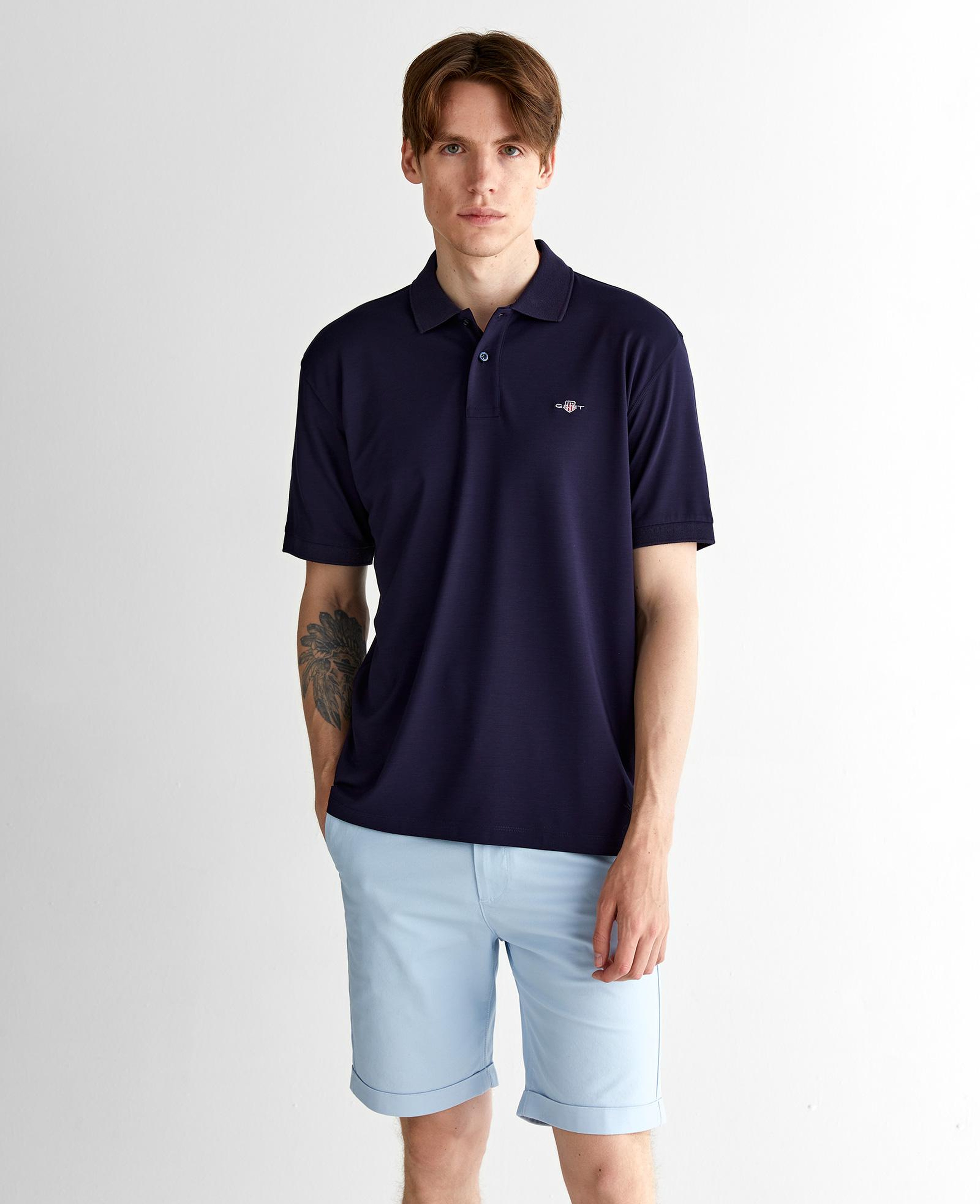 GANT Erkek Lacivert Relaxed Fit Polo