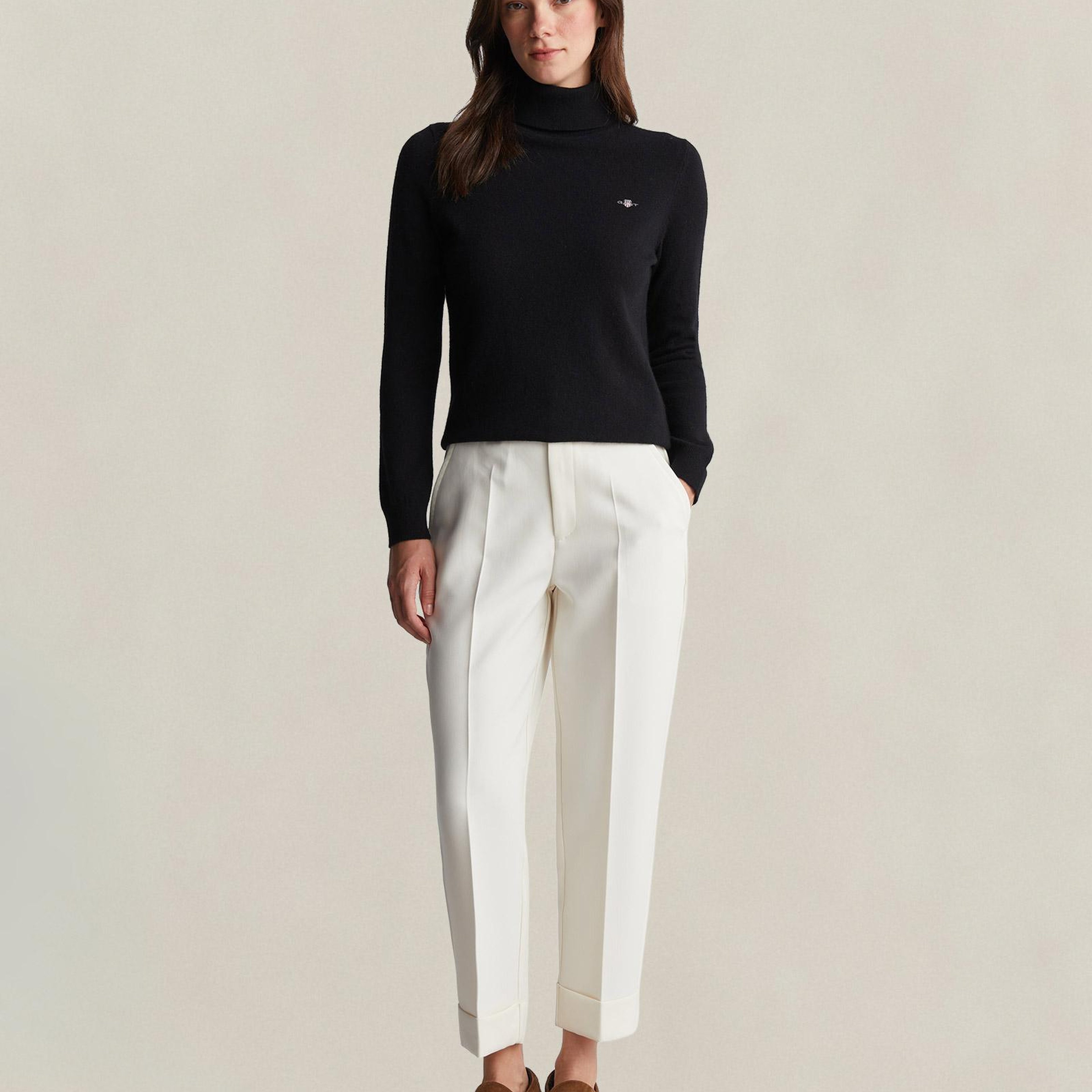 GANT Kadın Krem Regular Fit Pantolon