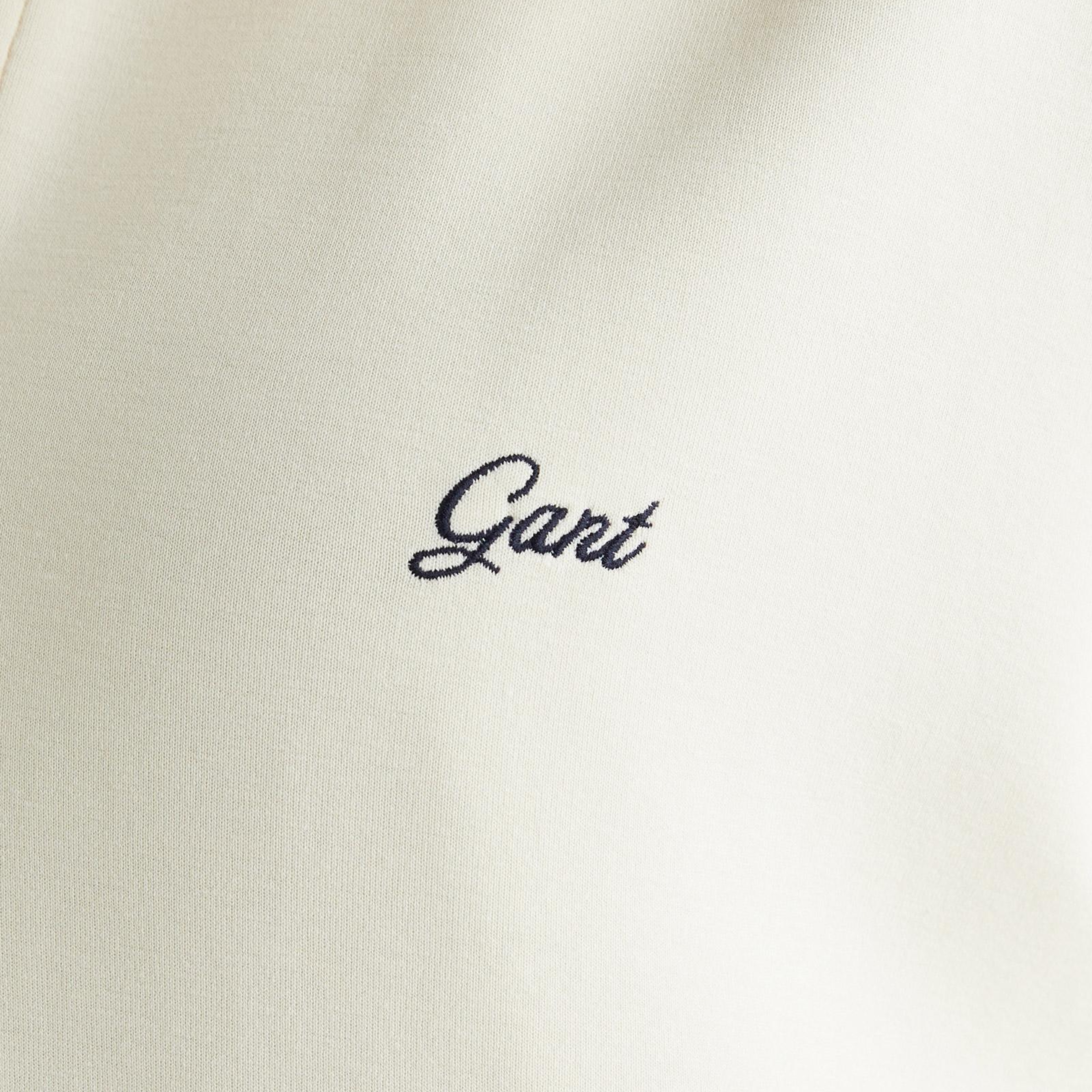 GANT Kadın Krem Relaxed Fit Yarım Fermuarlı Kısa Kollu Sweatshirt