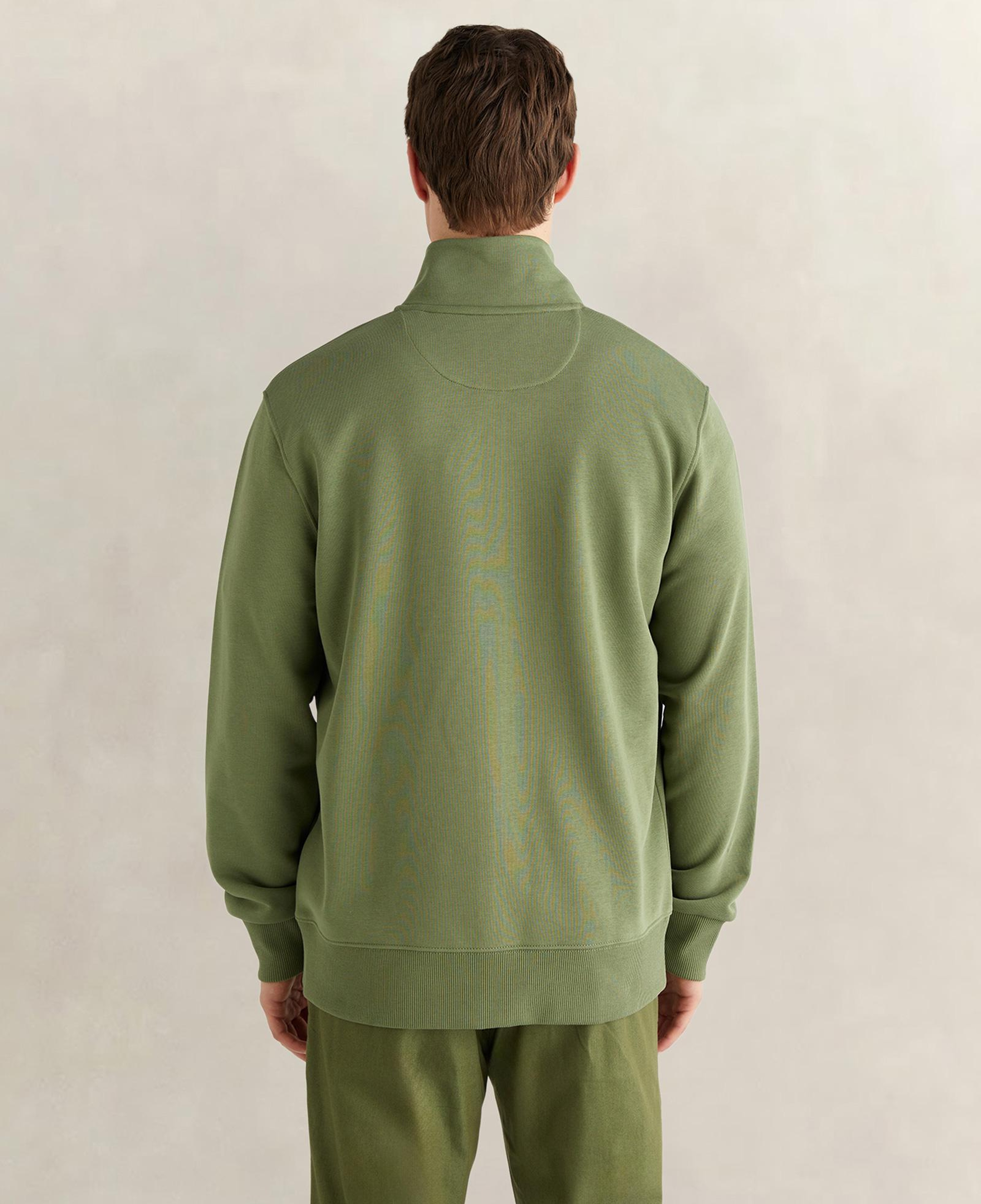 GANT Erkek Yeşil Fermuarlı Logolu Sweatshirt