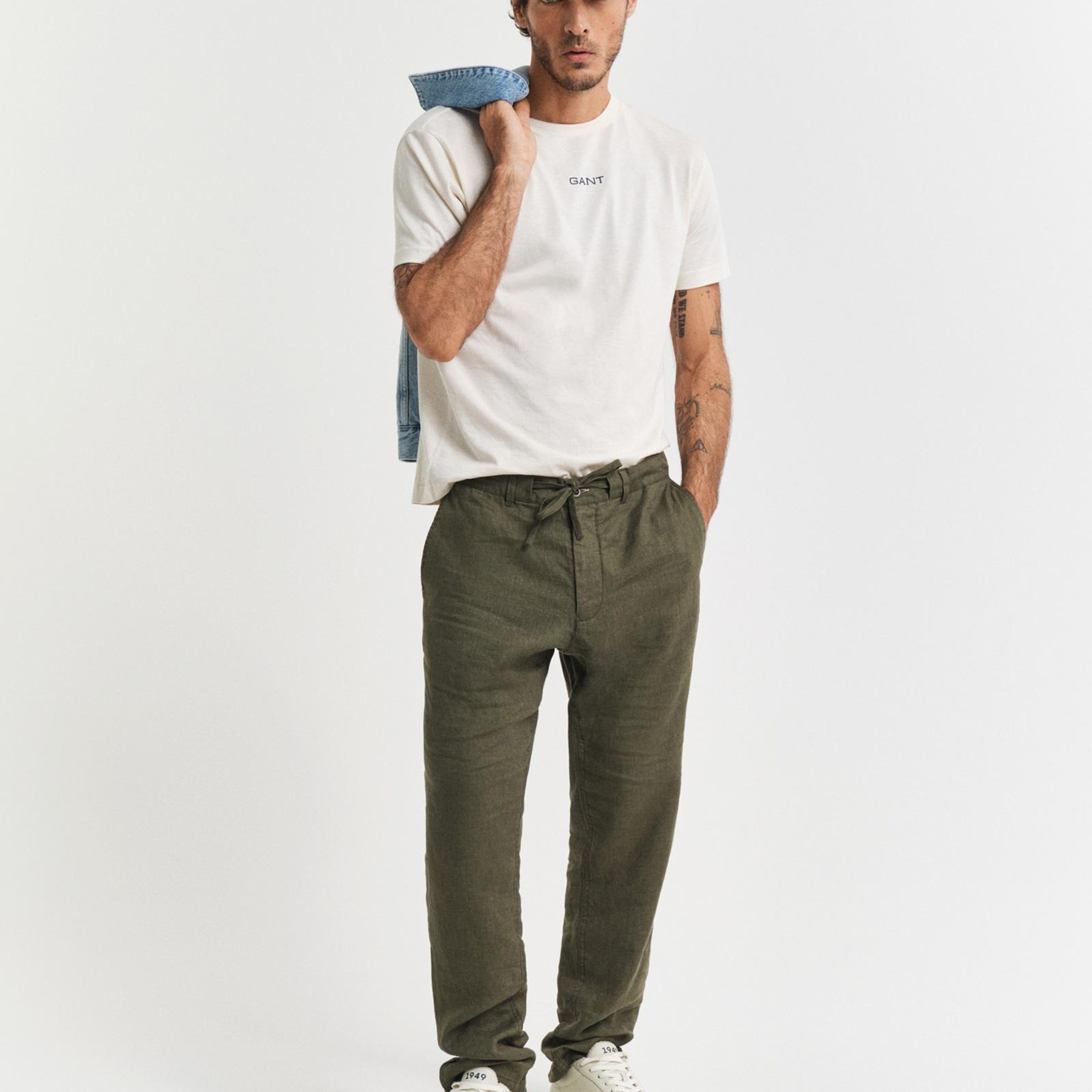 GANT Erkek Yeşil Relaxed Fit Pantolon