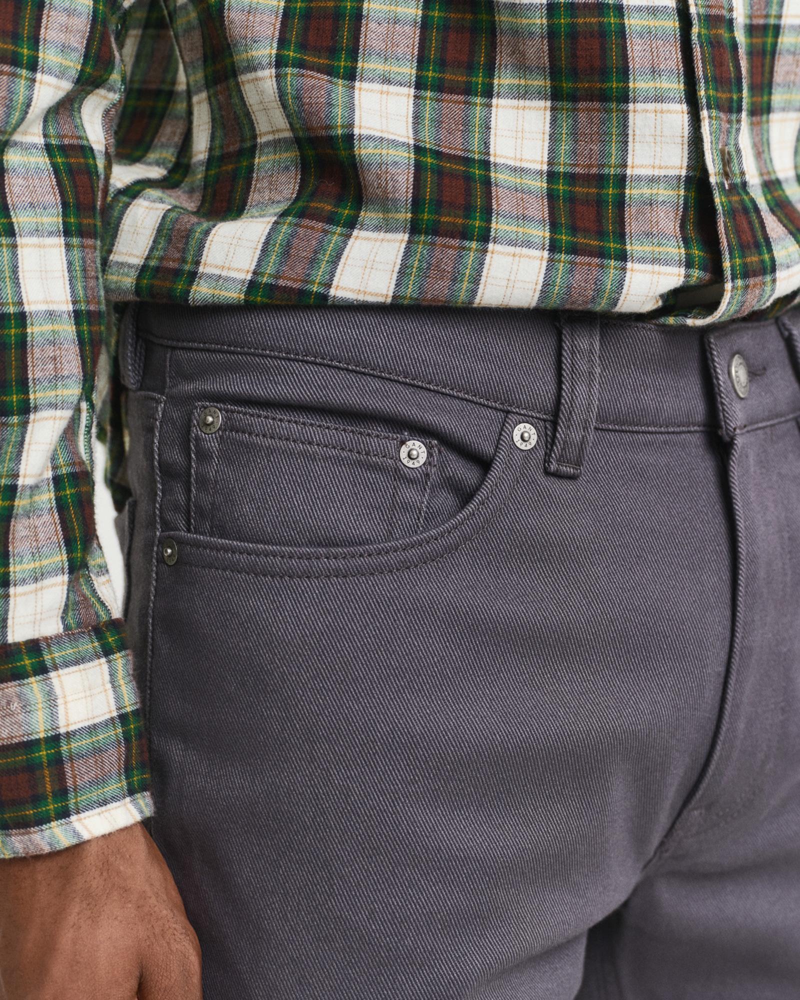GANT Erkek Gri Regular Fit Soft Twill Jean