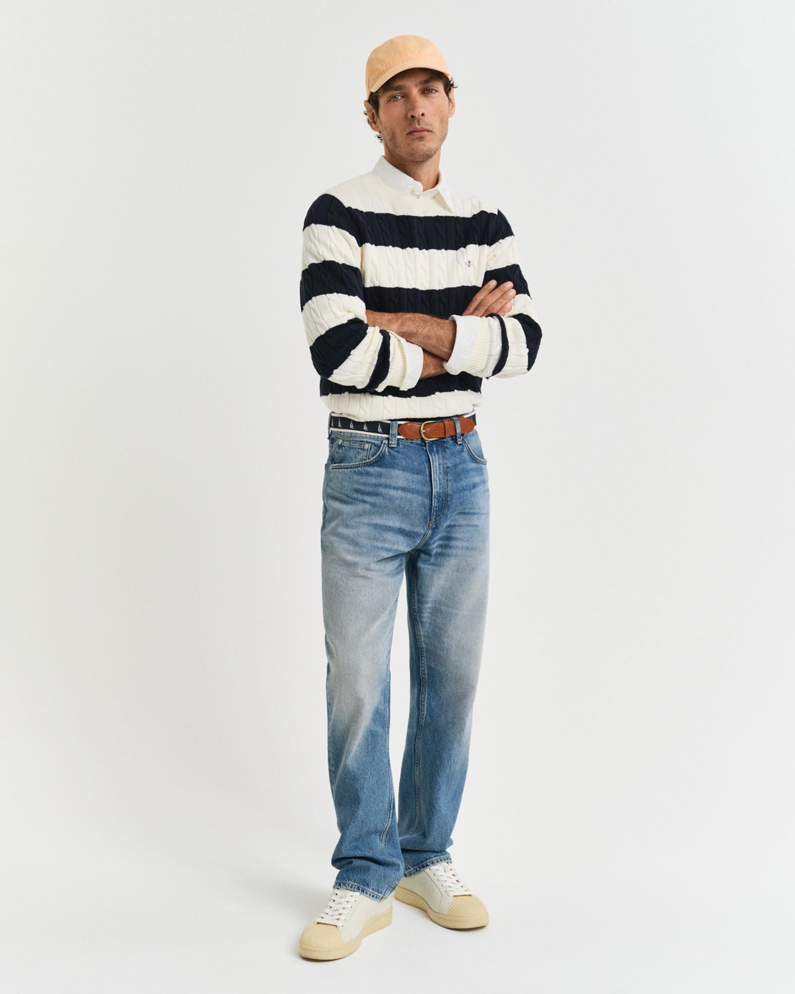 GANT Erkek Mavi Straight Fit Jean Pantolon