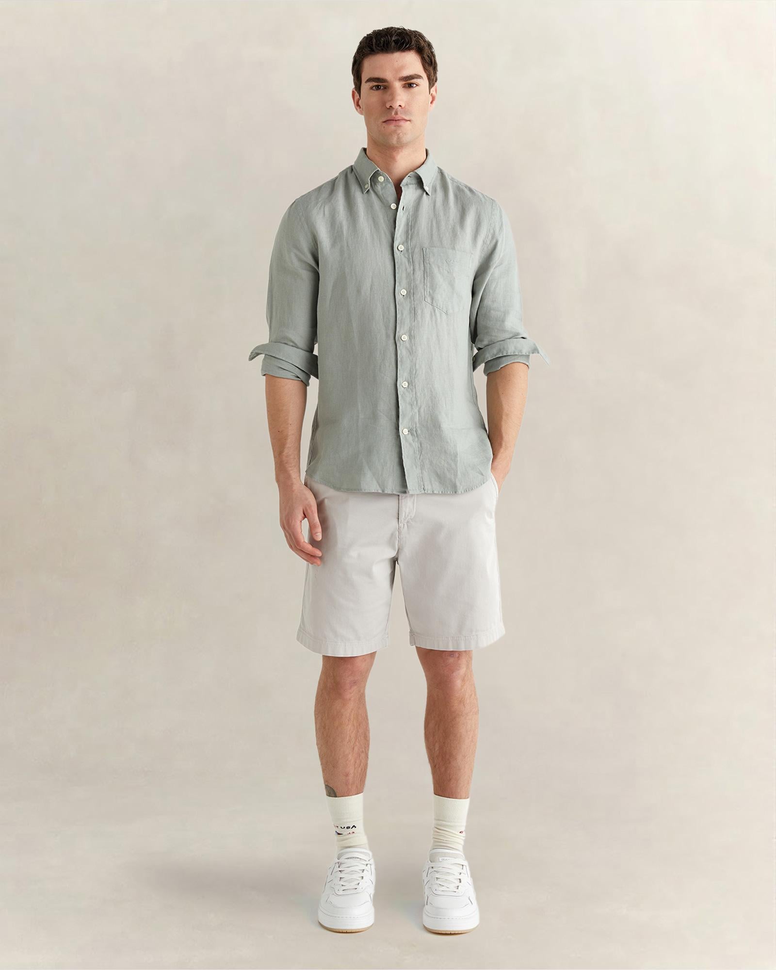 GANT Erkek Yeşil Regular Fit Gömlek