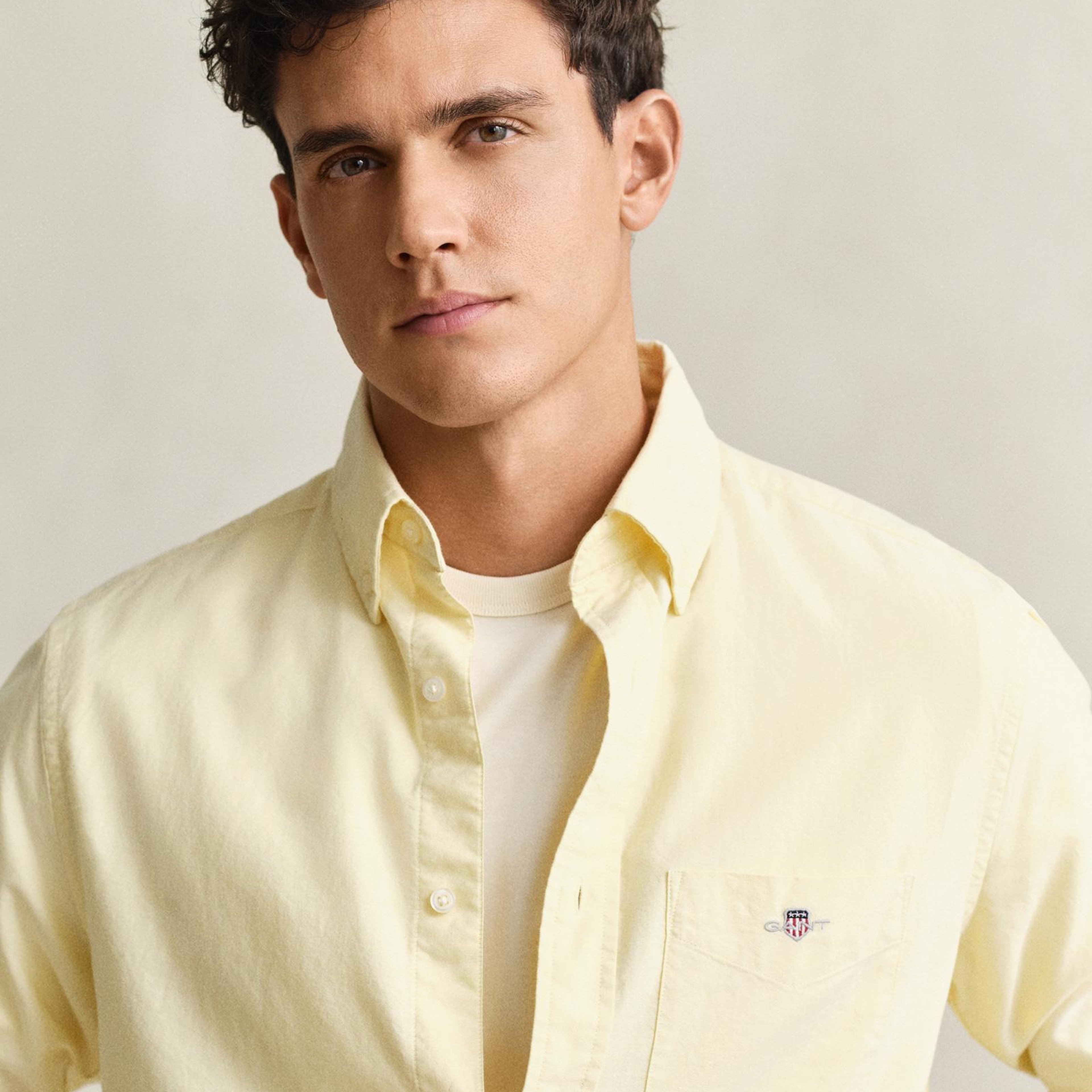 GANT Erkek Sarı Regular Fit Logolu Gömlek