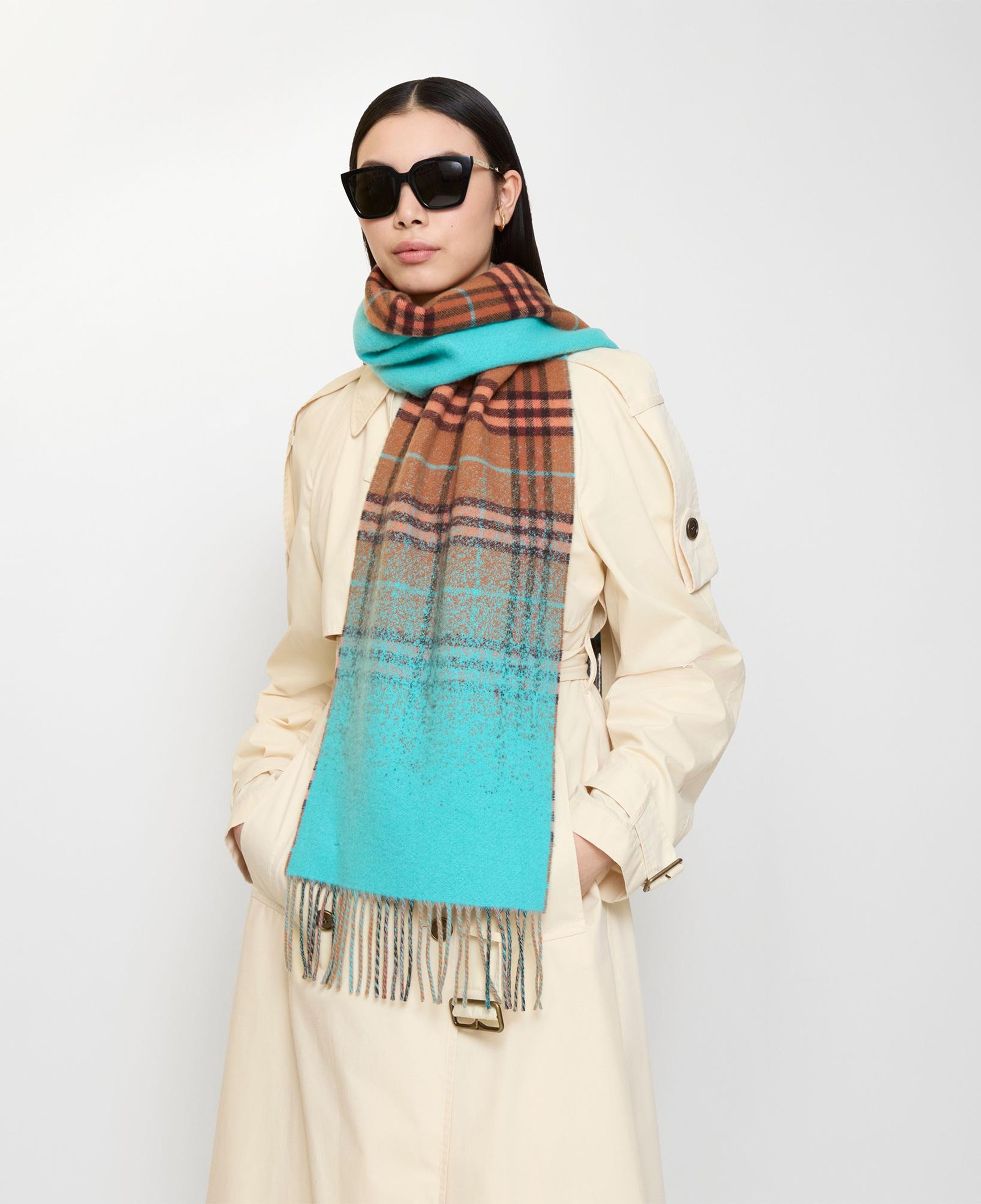 Burberry Gradıent Check Kadın Turuncu Atkı