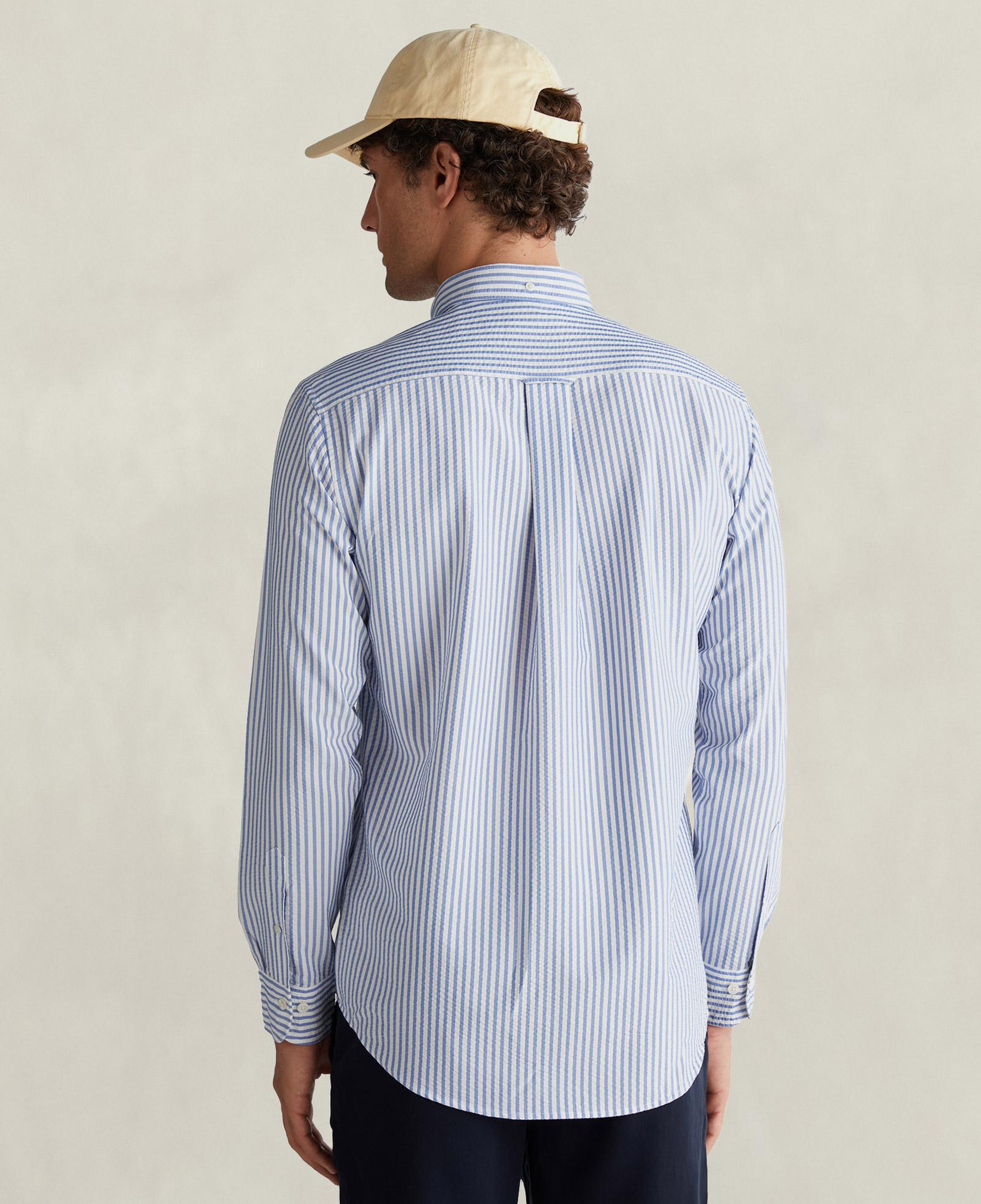 GANT Erkek Mavi Regular Fit Çizgili Logolu Gömlek