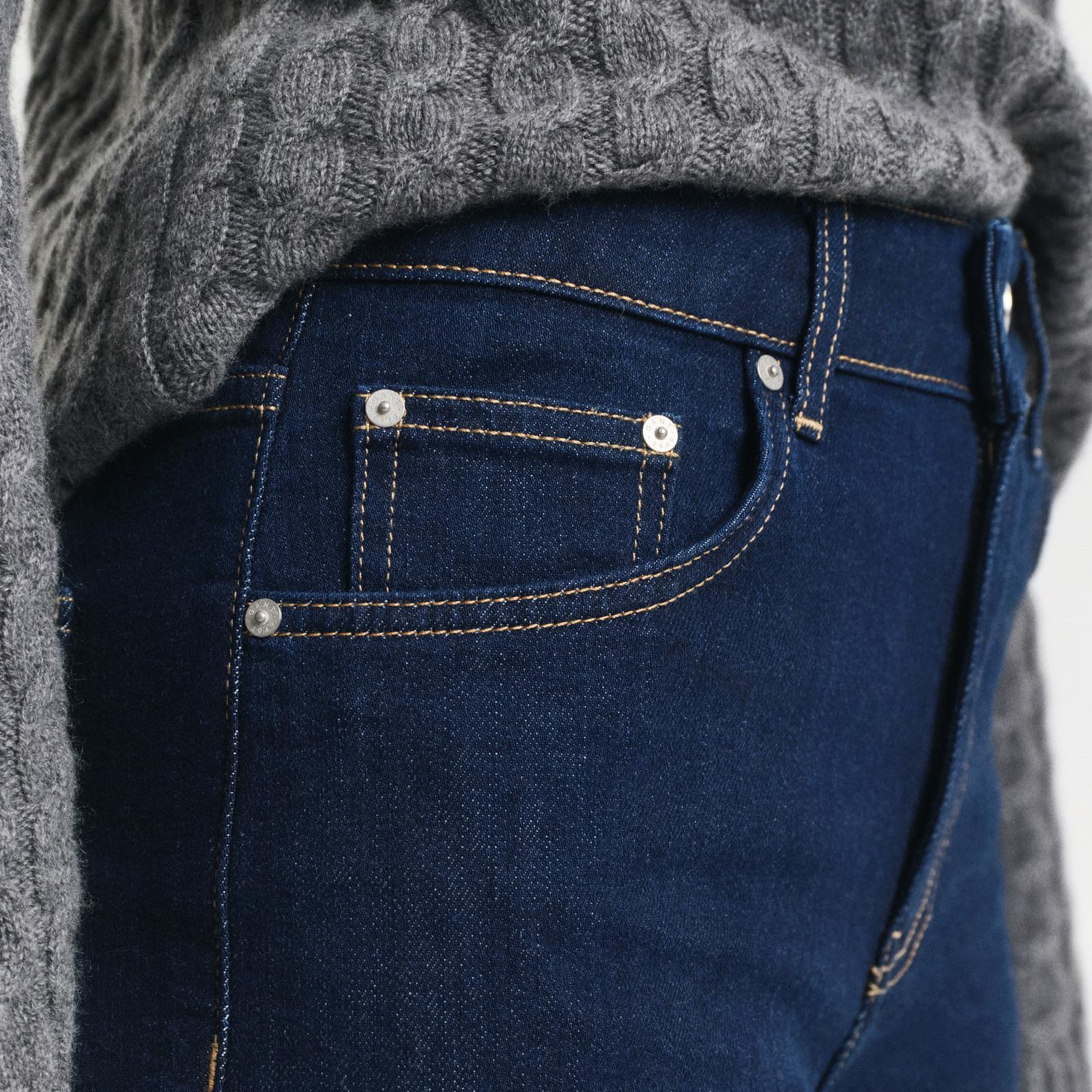 GANT Kadın Lacivert Slim Fit Flare Jean Pantolon