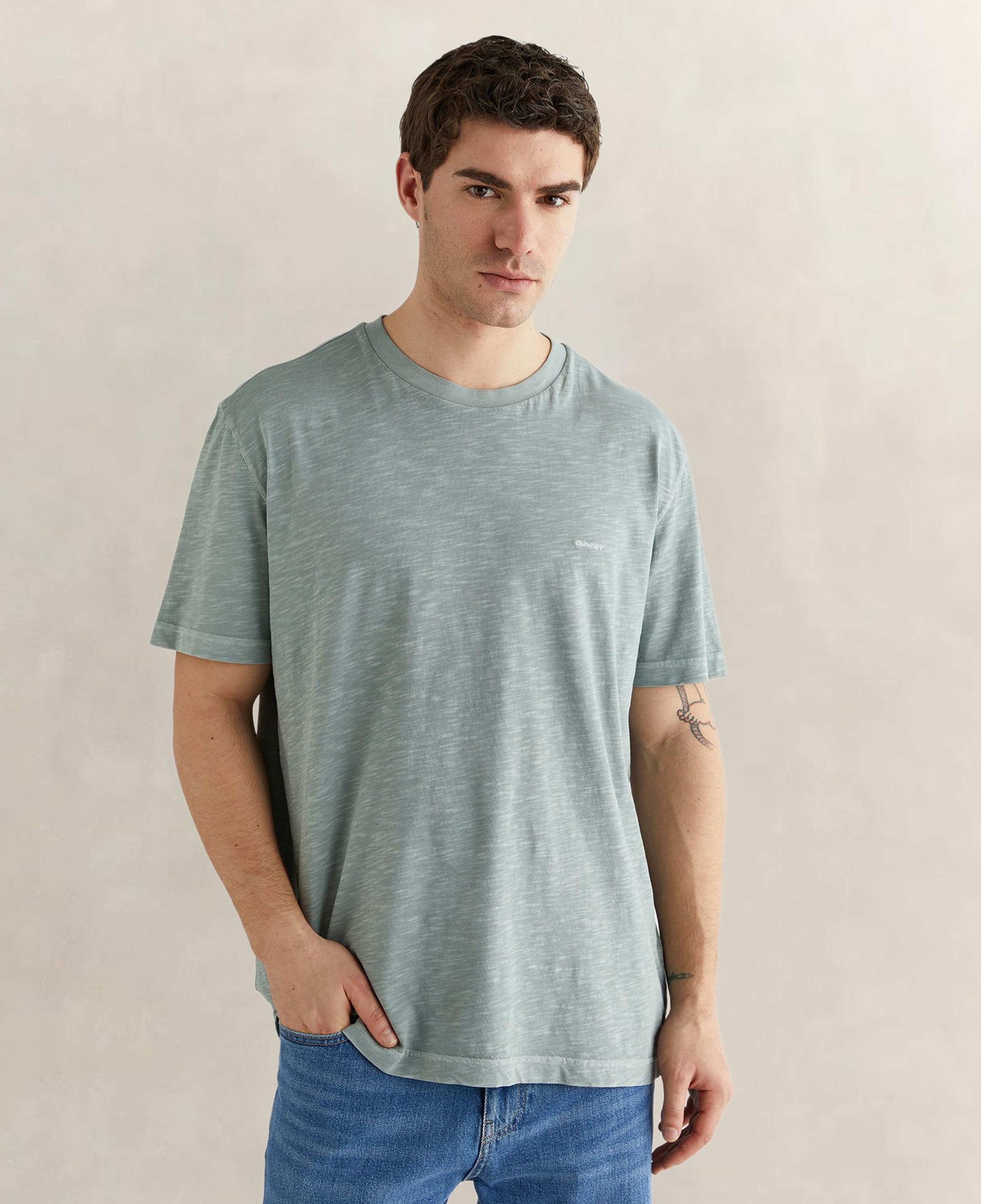 GANT Erkek Yeşil Bisiklet Yaka Regular Fit T-Shirt