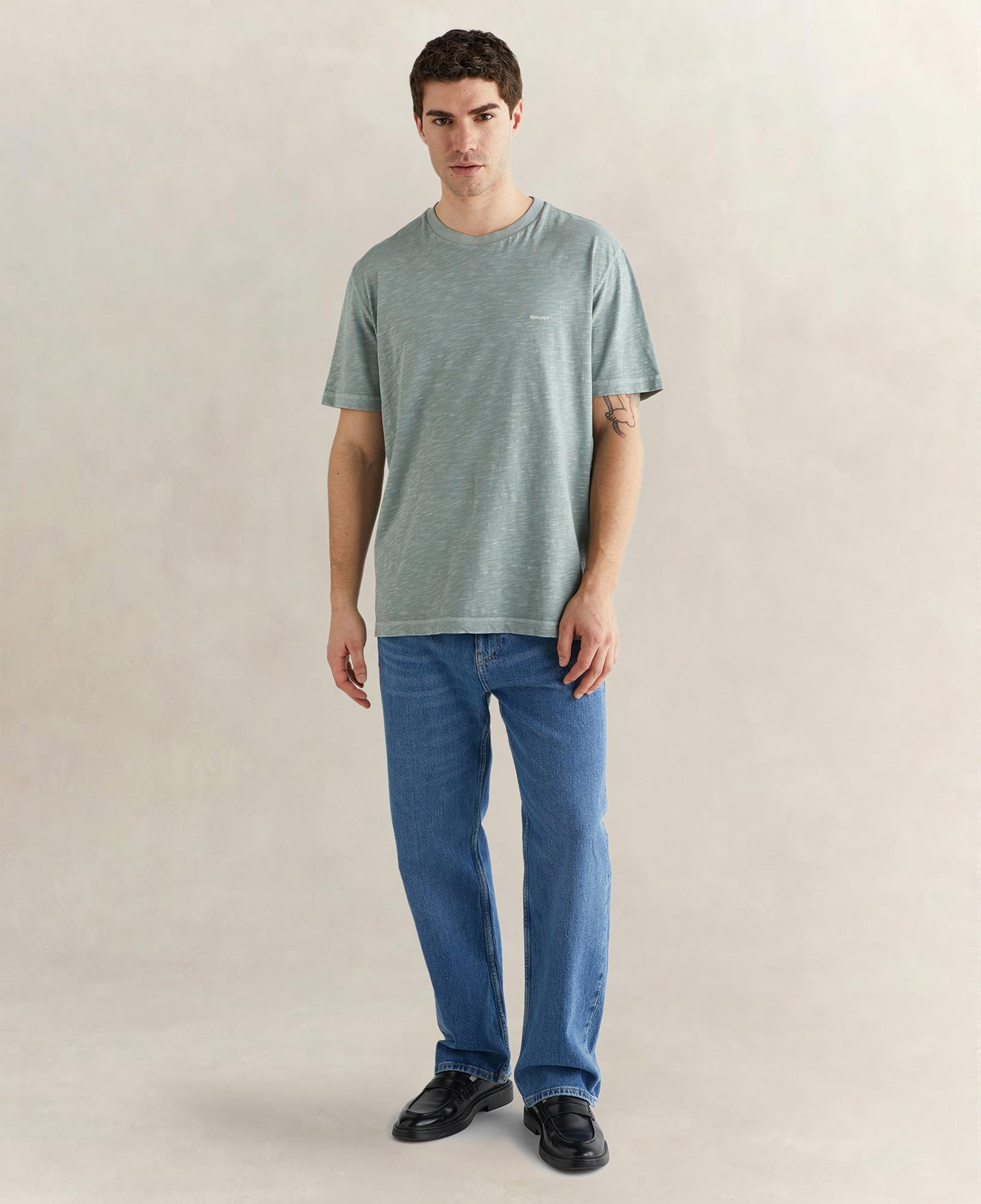 GANT Erkek Yeşil Bisiklet Yaka Regular Fit T-Shirt