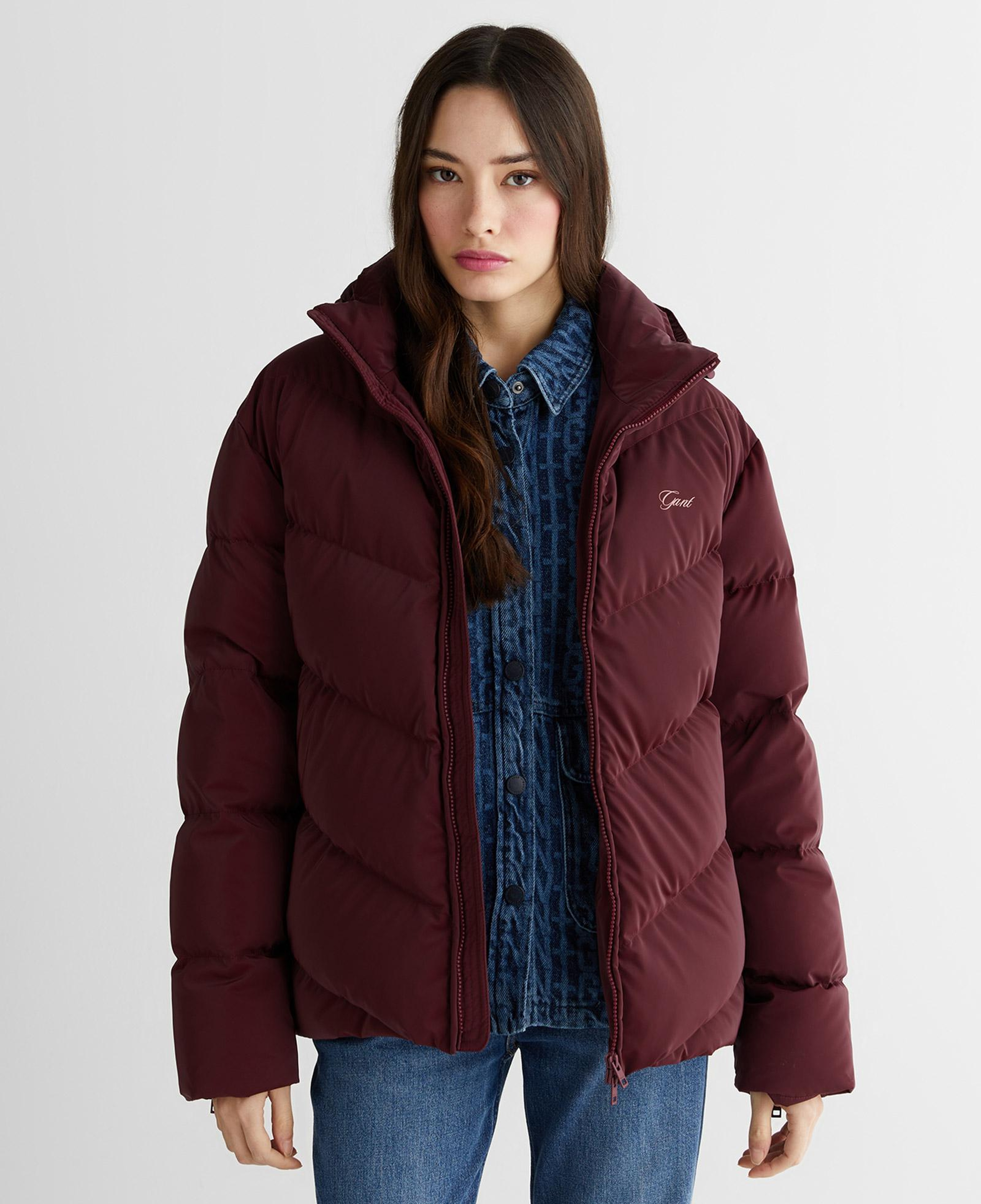 GANT Kadın Bordo Regular Fit Fermuarlı Mont
