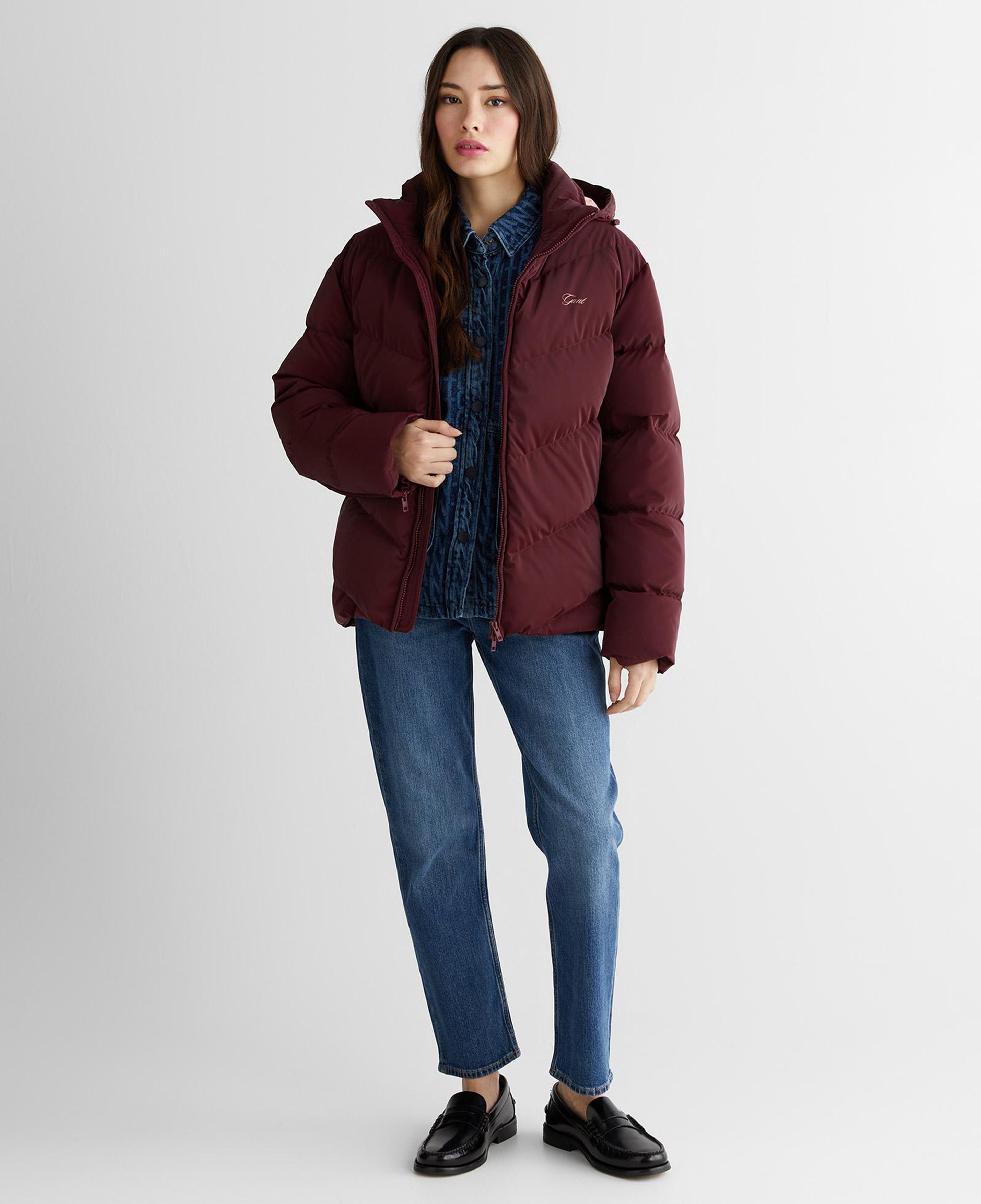 GANT Kadın Bordo Regular Fit Fermuarlı Mont