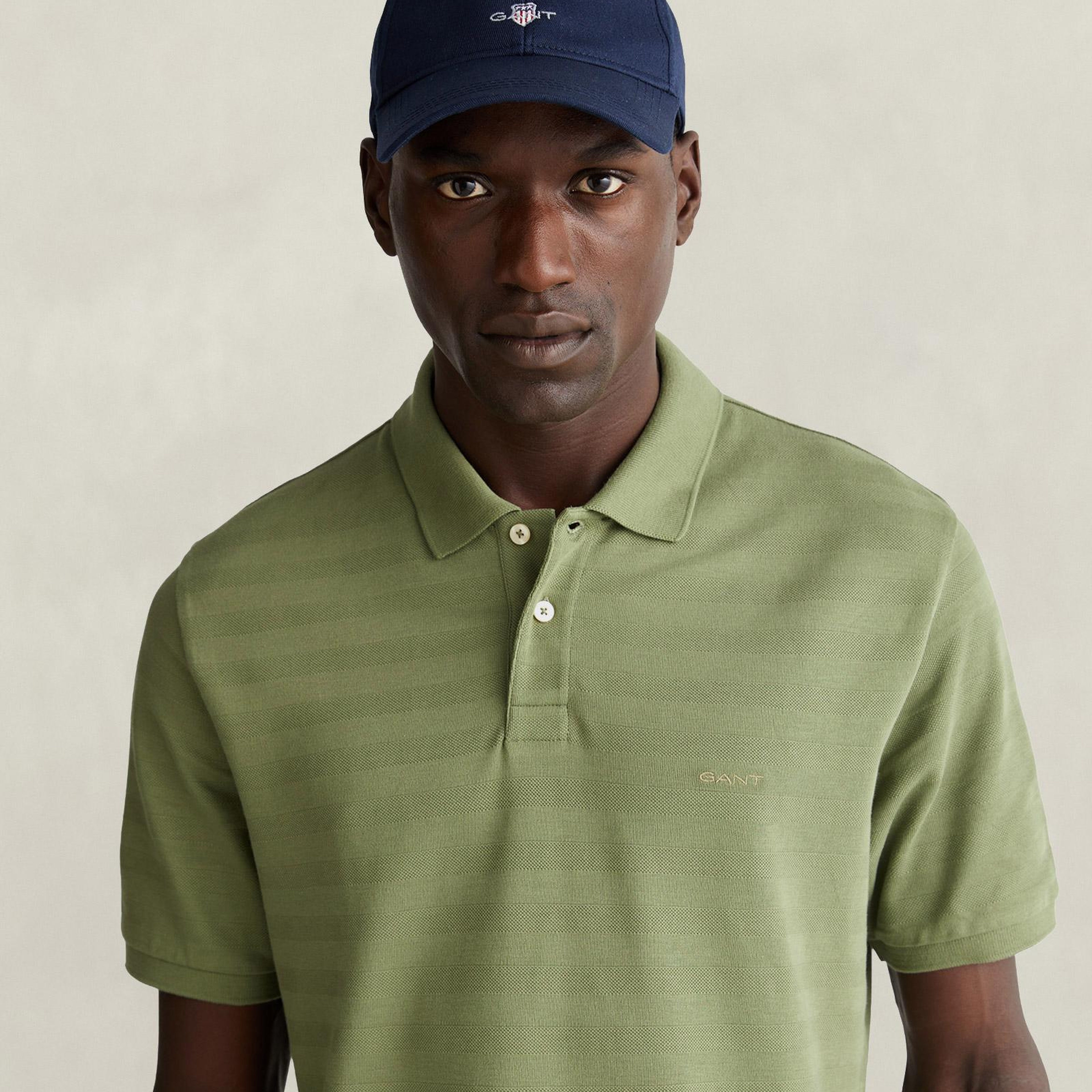 GANT Erkek Yeşil Regular Fit Polo Yaka T-Shirt