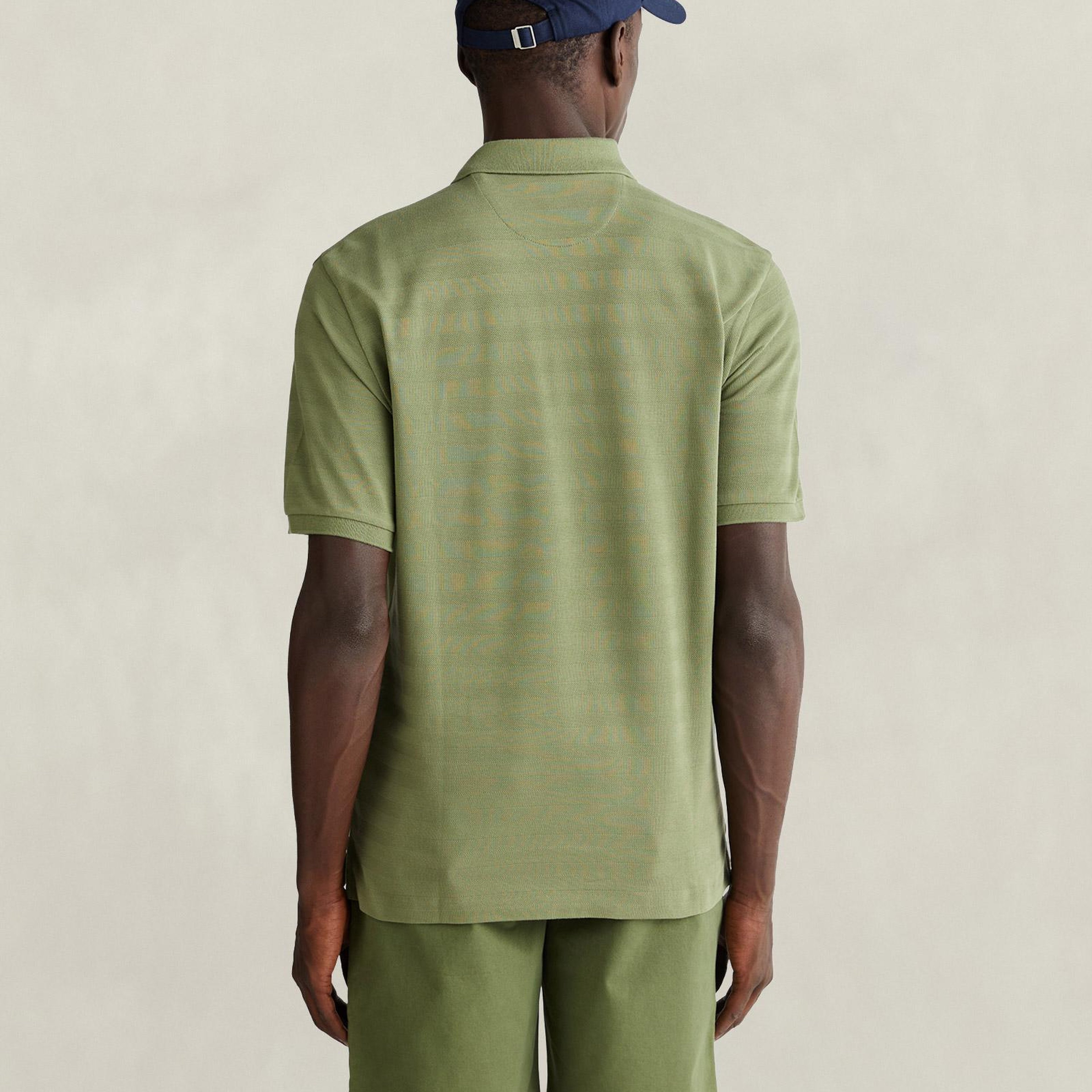 GANT Erkek Yeşil Regular Fit Polo Yaka T-Shirt
