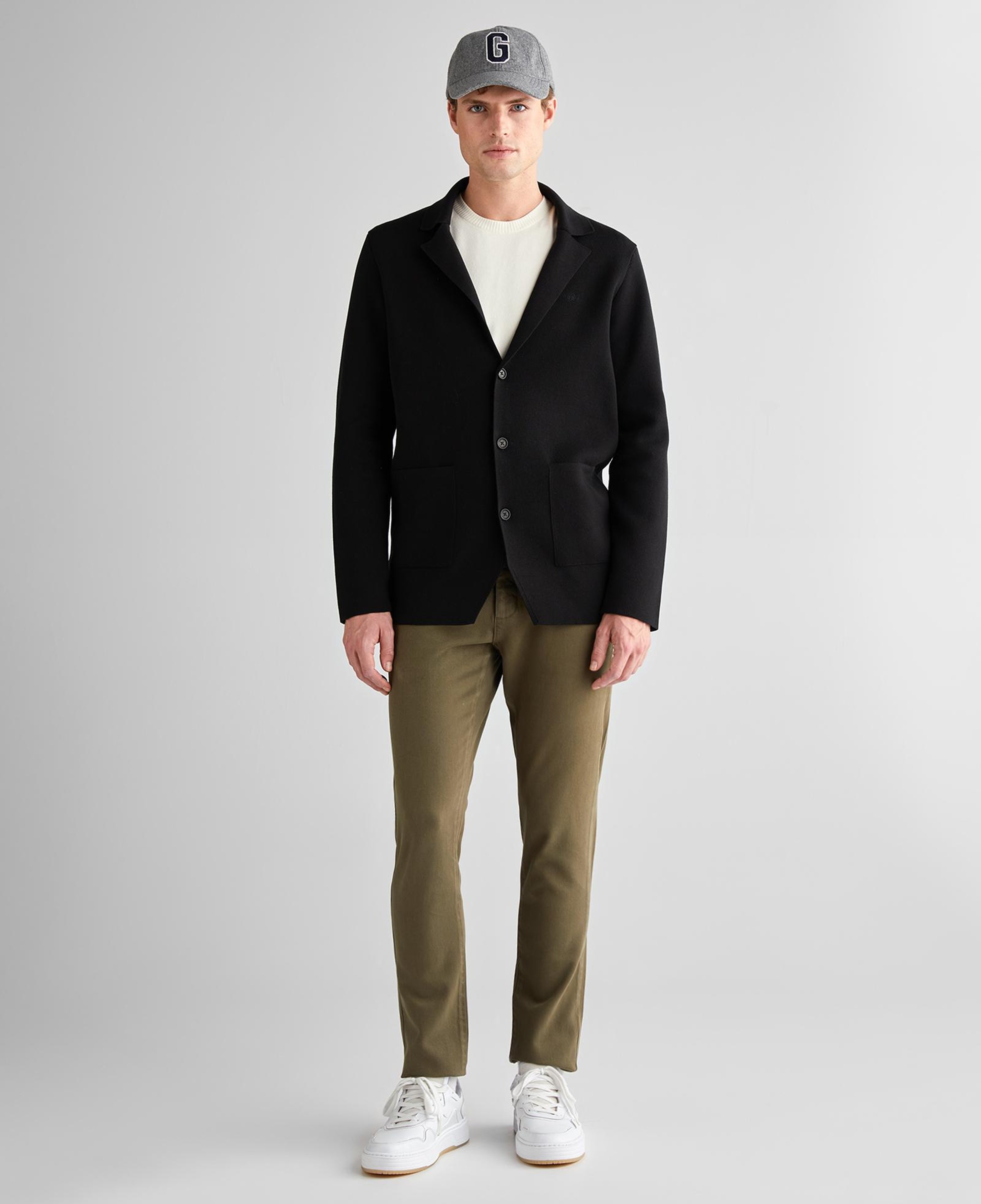 GANT Erkek Siyah Relaxed Fit Kruvaze Ceket