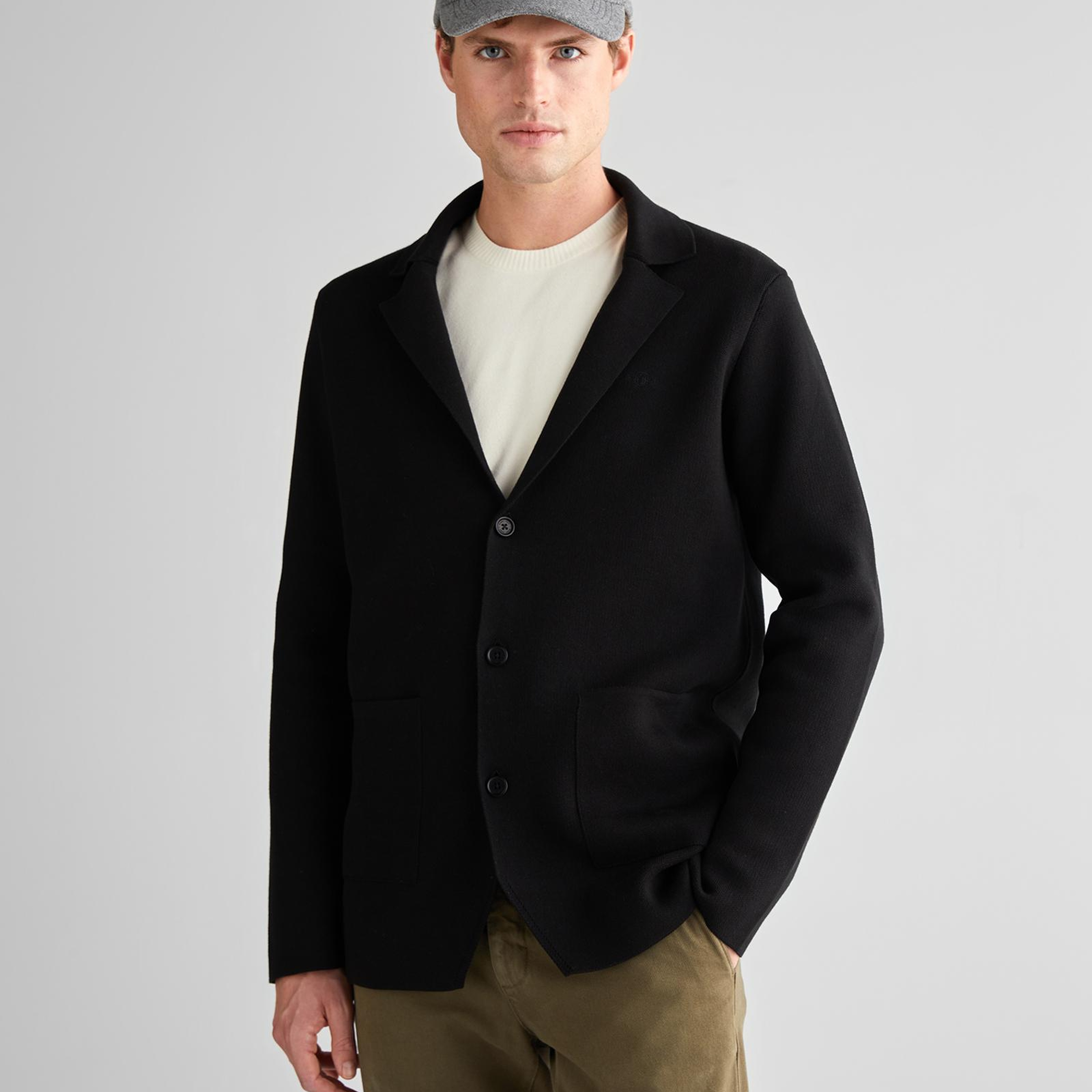 GANT Erkek Siyah Relaxed Fit Kruvaze Ceket