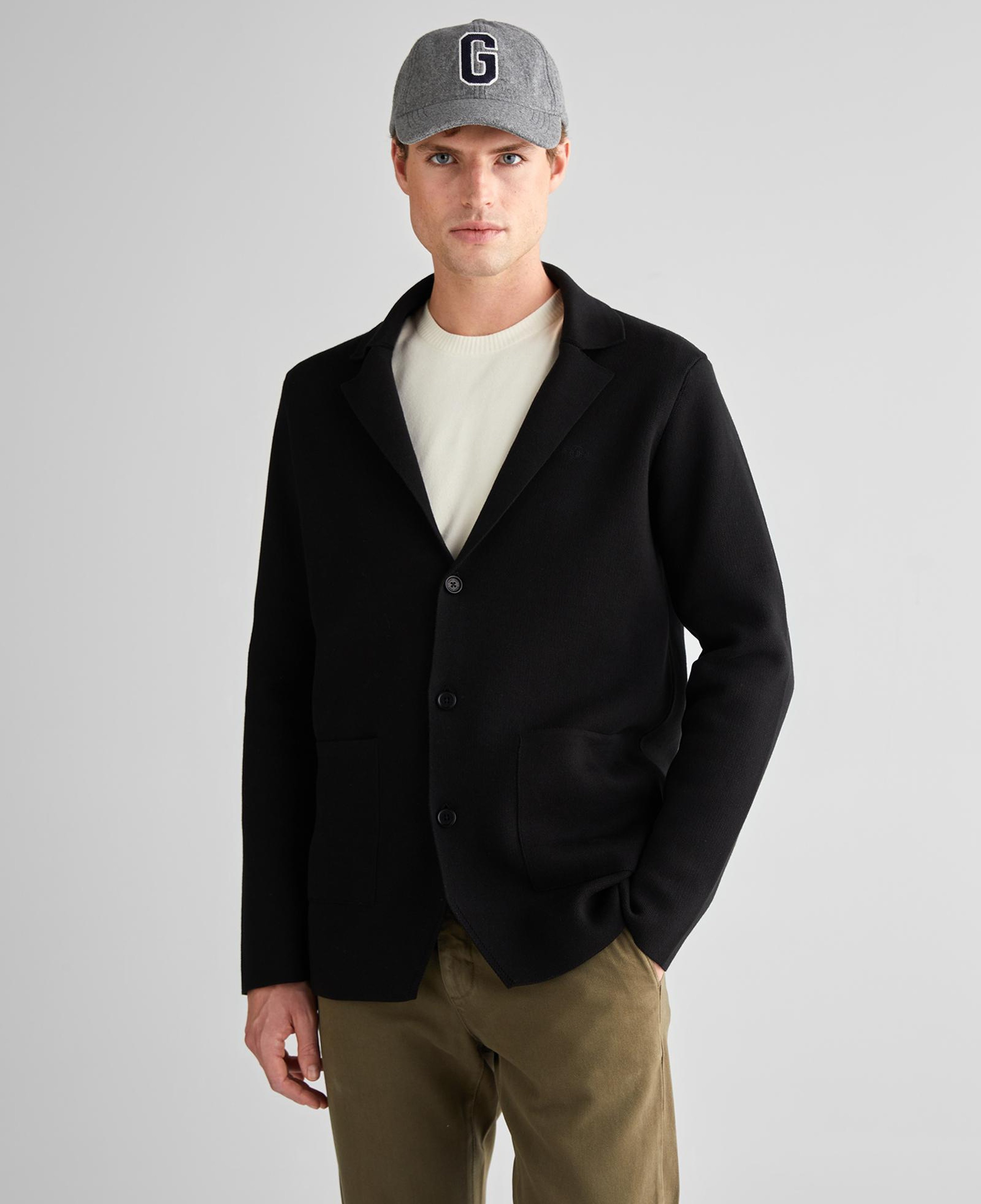 GANT Erkek Siyah Relaxed Fit Kruvaze Ceket