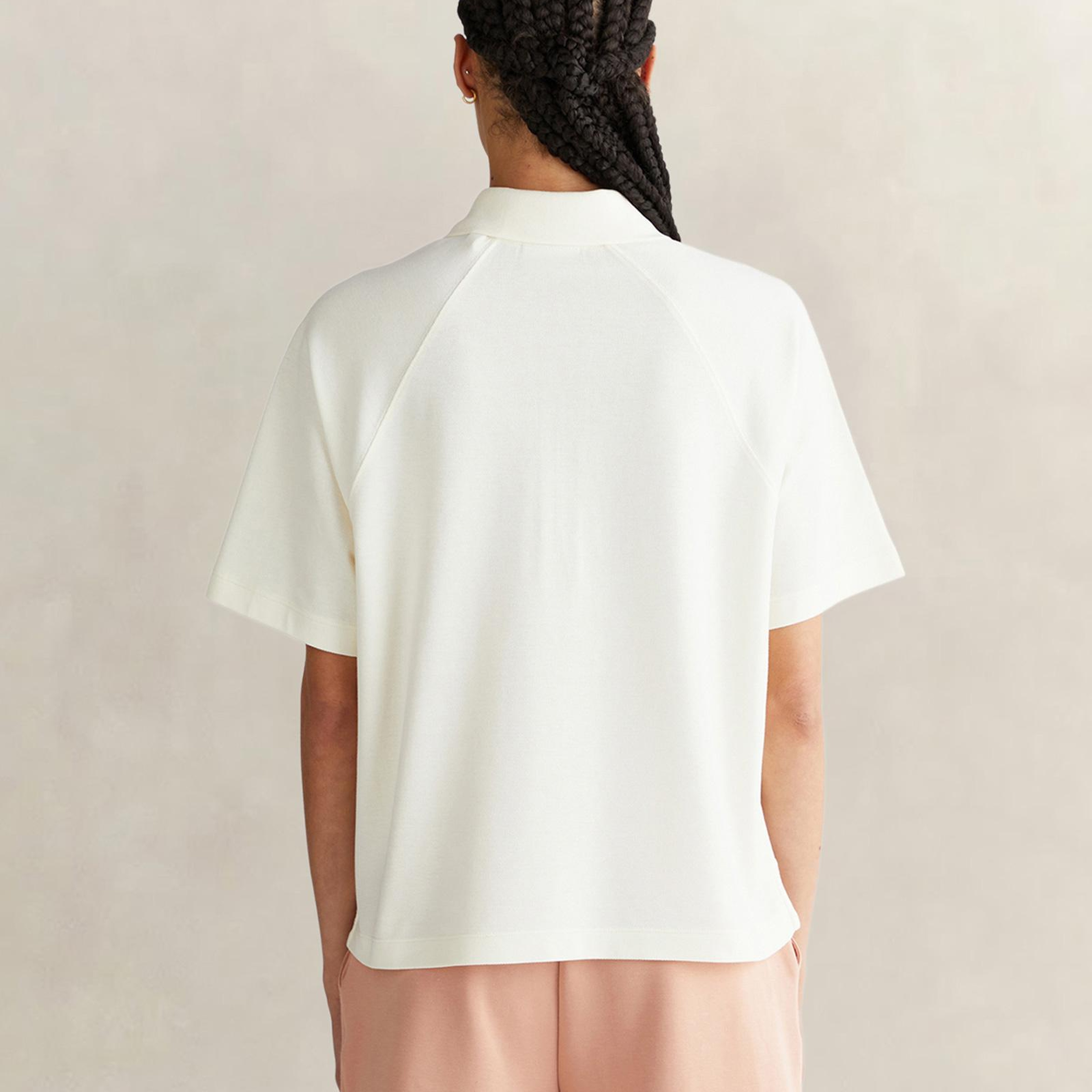 GANT Kadın Krem Regular Fit Yarım Fermuarlı Polo Yaka T-Shirt