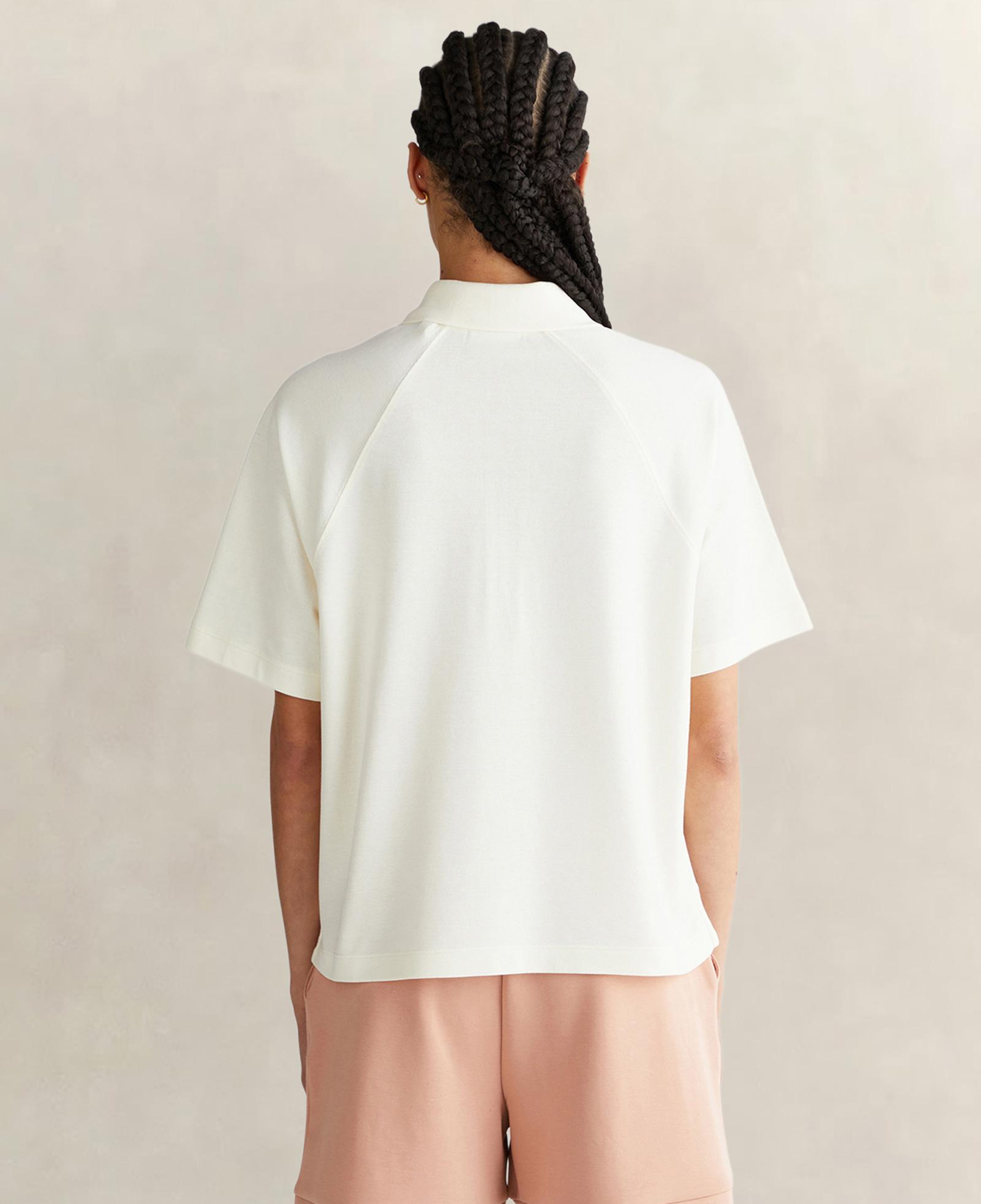 GANT Kadın Krem Regular Fit Yarım Fermuarlı Polo Yaka T-Shirt